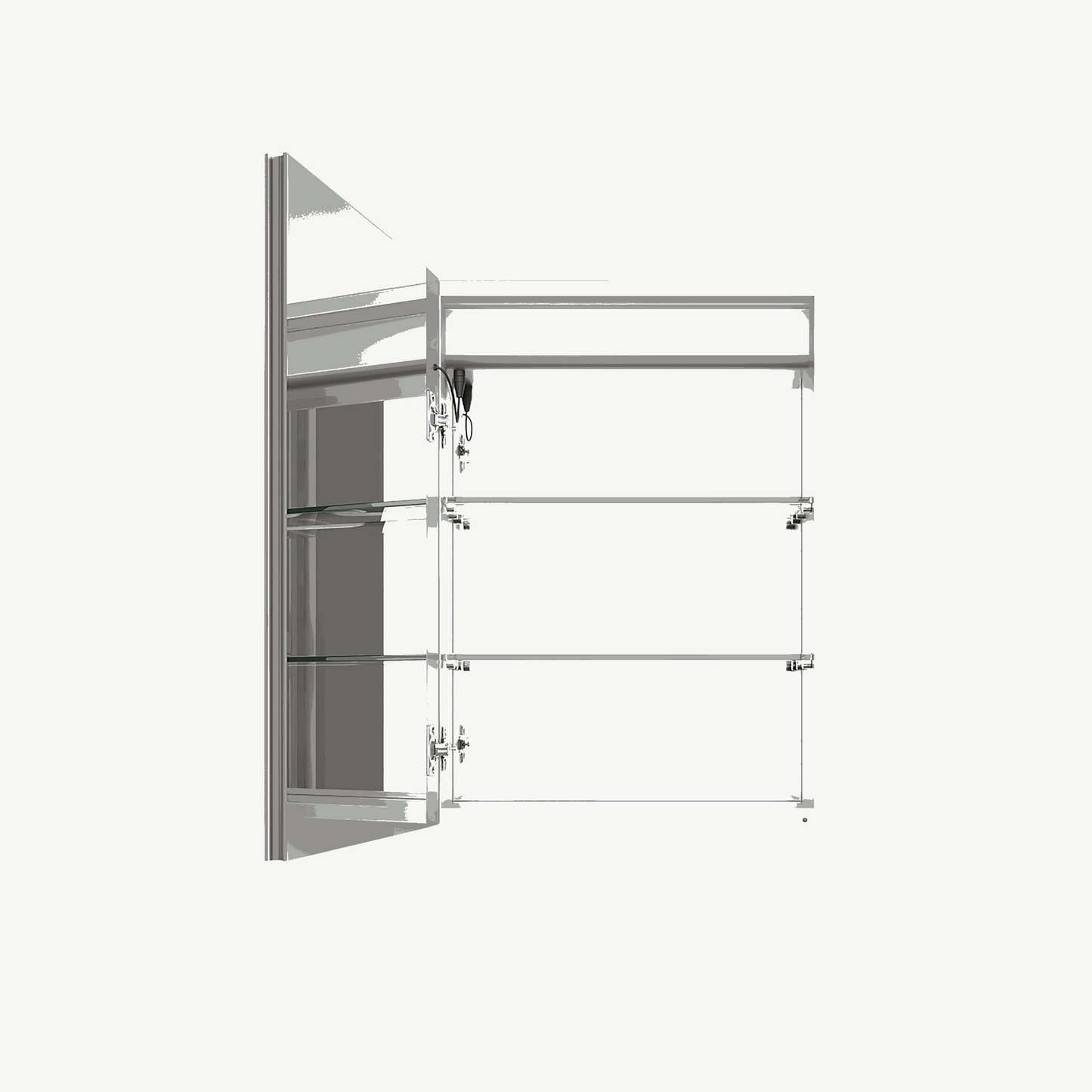 26x20 inch Bathroom Medicine Cabinet with LED Mirror, Anti-Fog, Waterproof, 3000K~6000K Single Door Lighted Bathroom Cabinet with Touch Swich, Dimmable,Recessed or Surface Mount (Left Door)