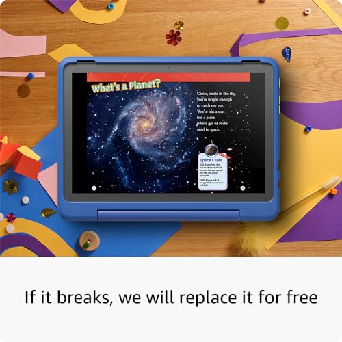 Amazon Fire HD 10 Kids Pro tablet (newest model) ages 6-12. Bright 10.1" HD screen, includes ad-free content, robust parental controls, 13-hr battery and slim case for older kids, 32 GB, Nebula