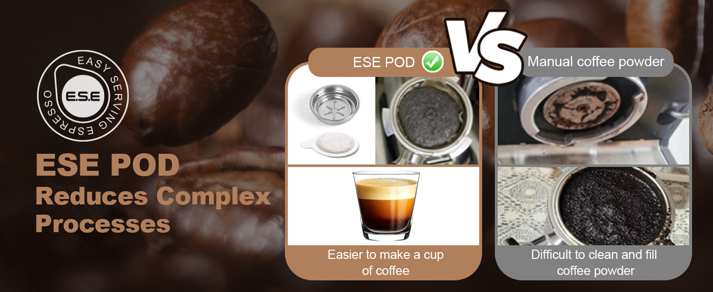 Geek Chef Espresso Machine, Espresso and Cappuccino latte Maker 20 Bar Pump Coffee Machine Compatible with ESE POD capsules filter&Milk Frother Steam Wand,950W,1.5L Water Tank Ban on Amazon