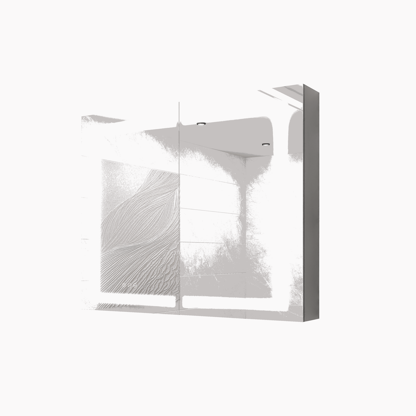36 x 30 inch Medicine Cabinet with LED Vanity Mirror, Anti-Fog, Recessed or Surface Mount, Waterproof, Dimmable, Aluminum 3000K~6000K Lighted Double Door Bathroom Cabinet with Touch Switch