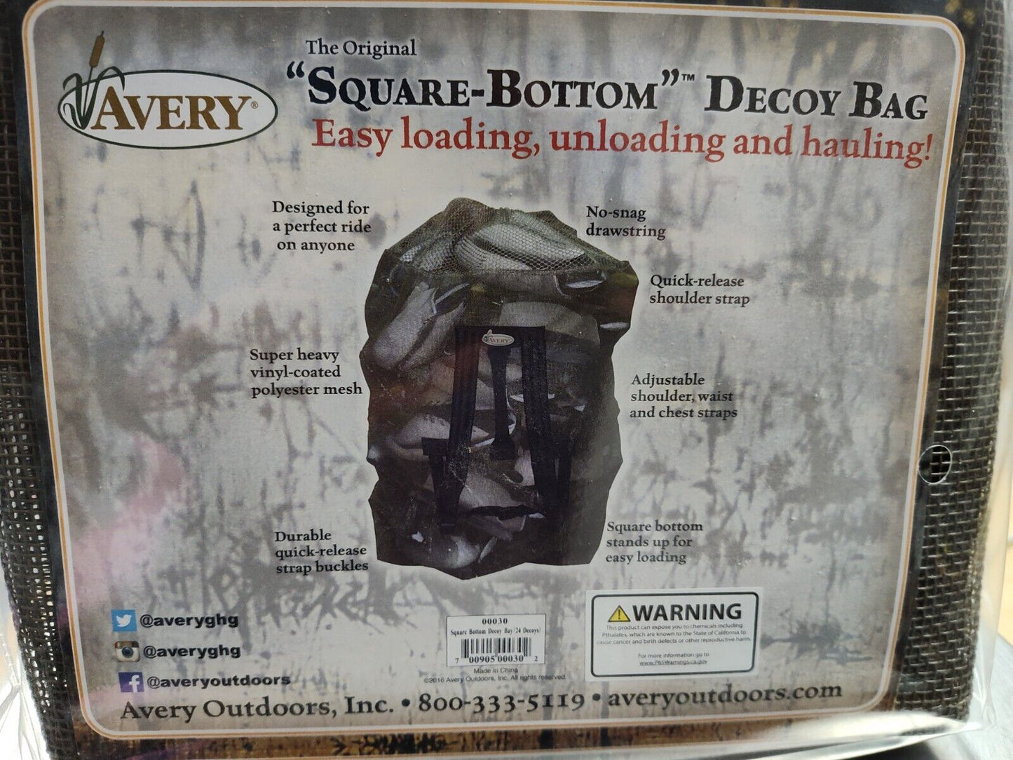 Avery Square Bottom Decoy Bag - 24 Decoys 00030