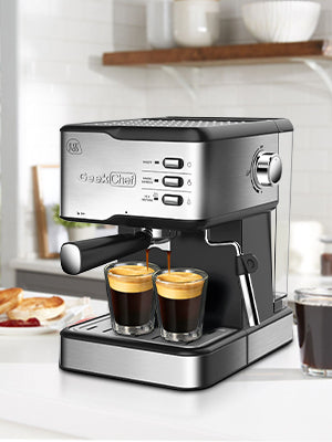 Geek Chef Espresso Machine, Espresso and Cappuccino latte Maker 20 Bar Pump Coffee Machine Compatible with ESE POD capsules filter&Milk Frother Steam Wand,950W,1.5L Water Tank Ban on Amazon