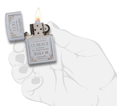 "Life's an adventure – make sure you have a Zippo to light the way!" 205 Serenity Prayer