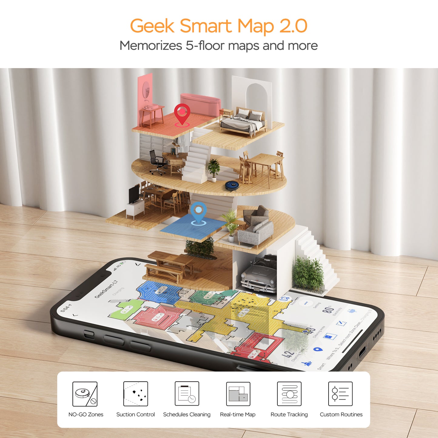 Geek Smart L7 Robot Vacuum Cleaner and Mop, LDS Navigation, Wi-Fi Connected APP, Selective Room Cleaning,MAX 2700 PA Suction, Ideal for Pets and Larger Home Ban on Amazon