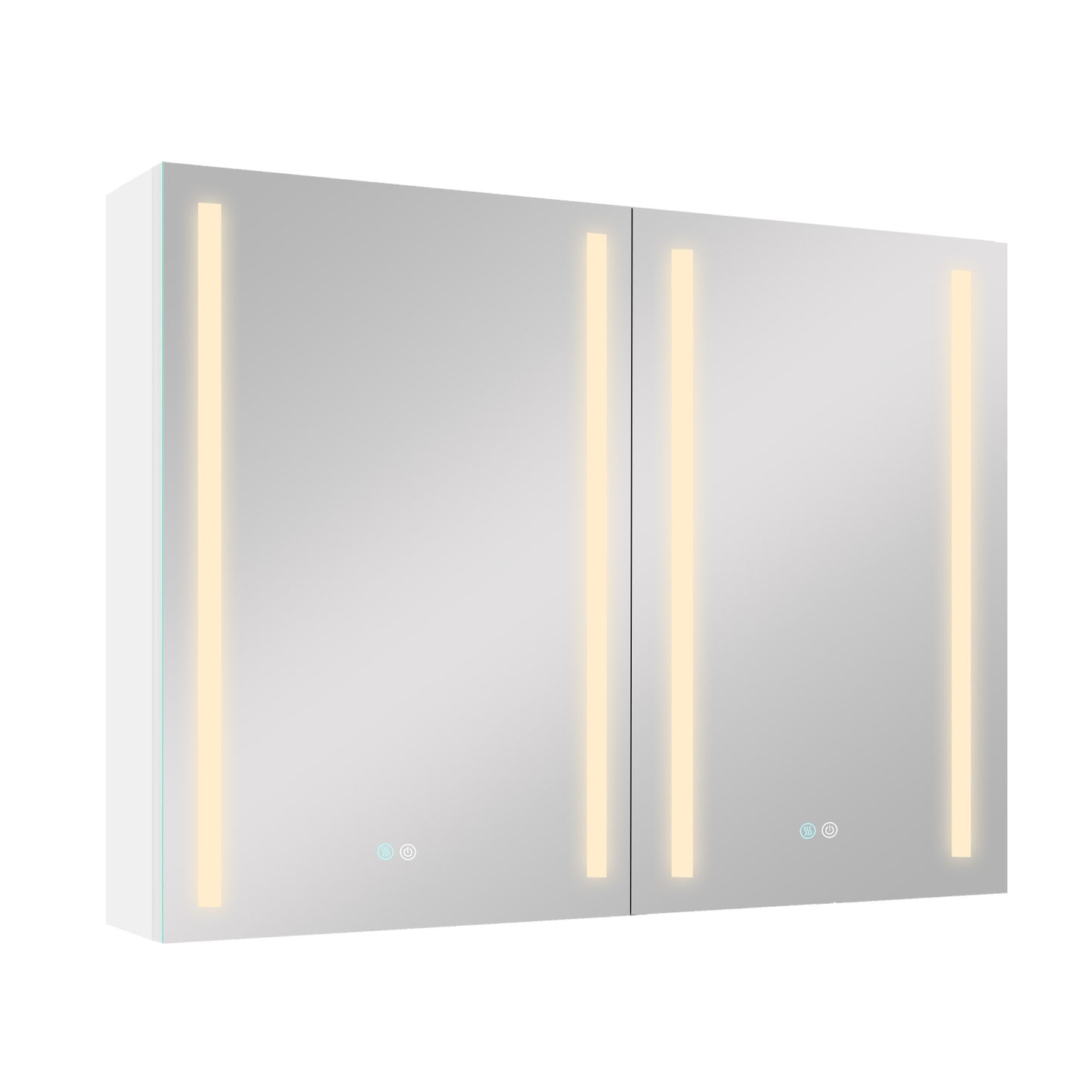 40x30 Inch LED Bathroom Medicine Cabinet Surface Mount Double Door Lighted Medicine Cabinet, Medicine Cabinets for Bathroom with Mirror Defogging, Dimmer White