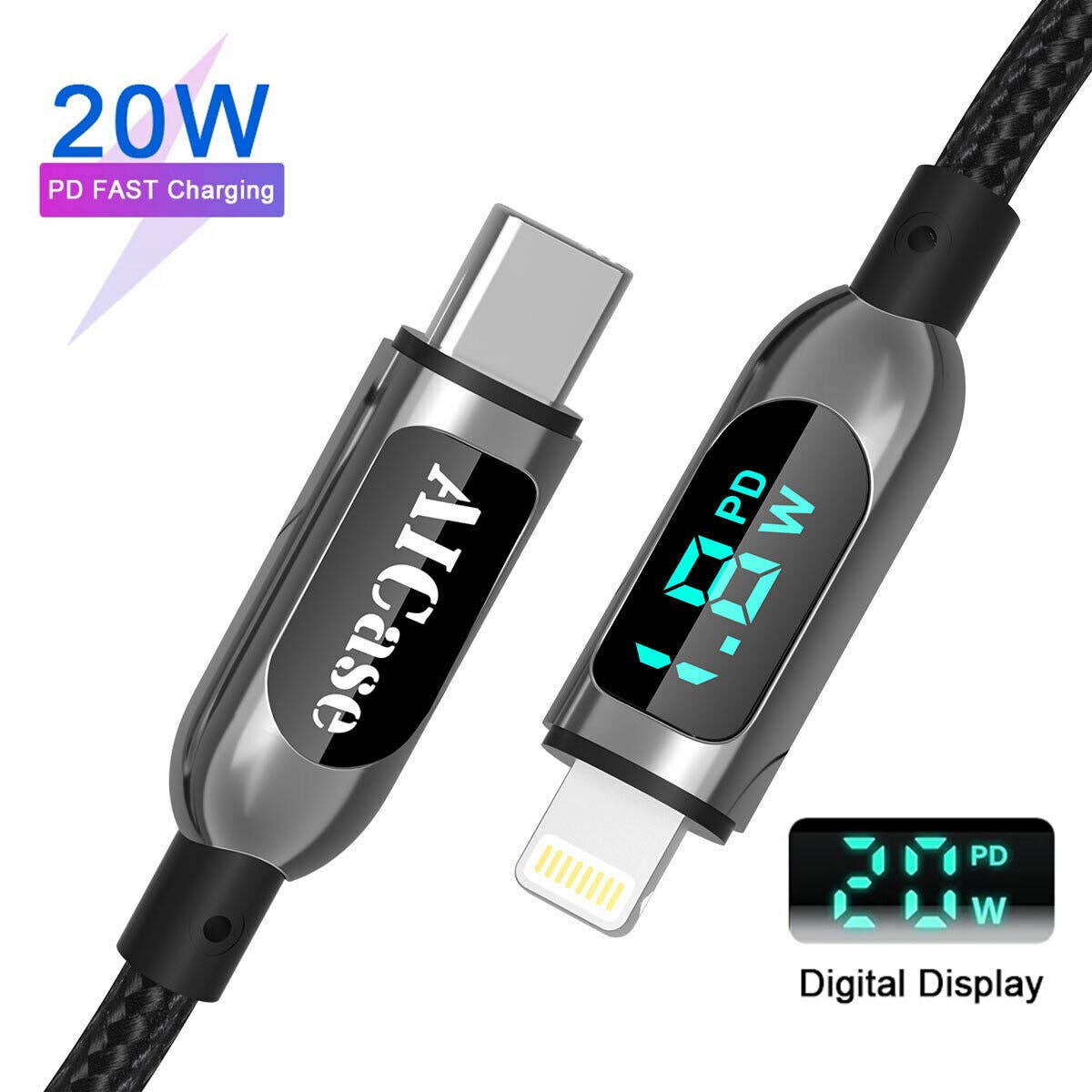 20W PD Fast Charging Cable USB C to Lighting for iPhone