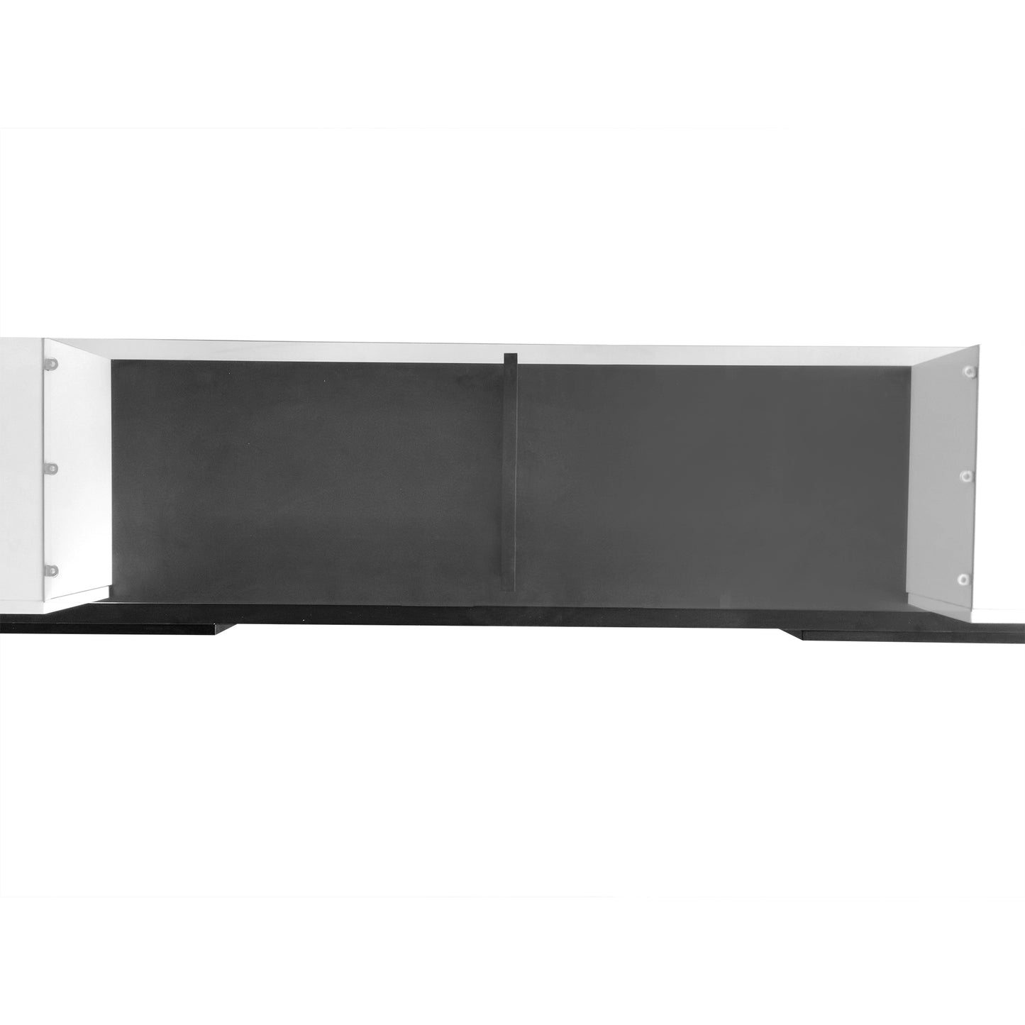 ON-TREND Unique Shape TV Stand with 2 Illuminated Glass Shelves, High Gloss Entertainment Center for TVs Up to 80", Versatile TV Cabinet with LED Color Changing Lights for Living Room, Black&White