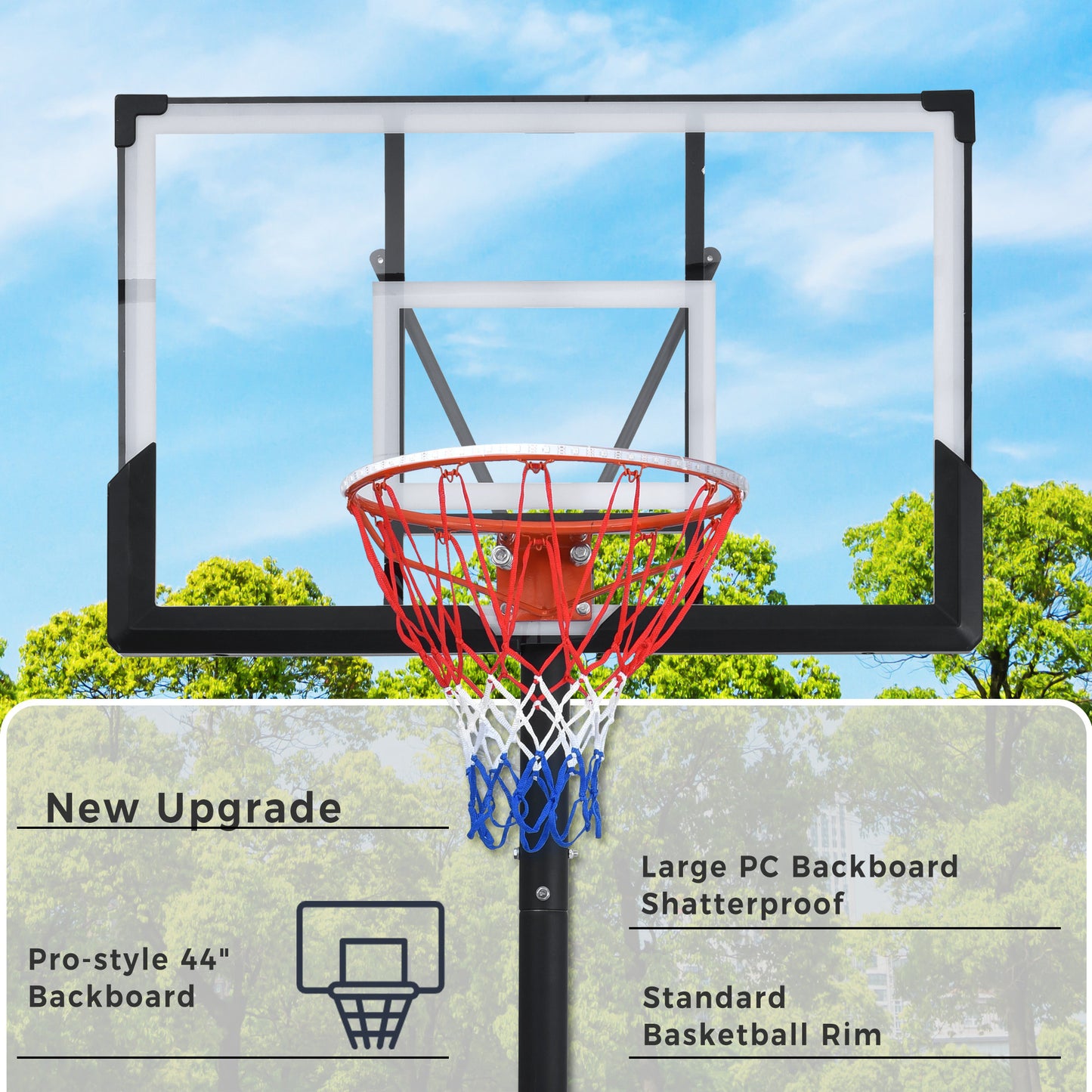 Portable Basketball Hoop Basketball System 4.76-10ft Height Adjustable for Youth Adults LED Basketball Hoop Lights, Colorful lights, Waterproof,Super Bright to Play at Night Outdoors,Good Gift for Kid