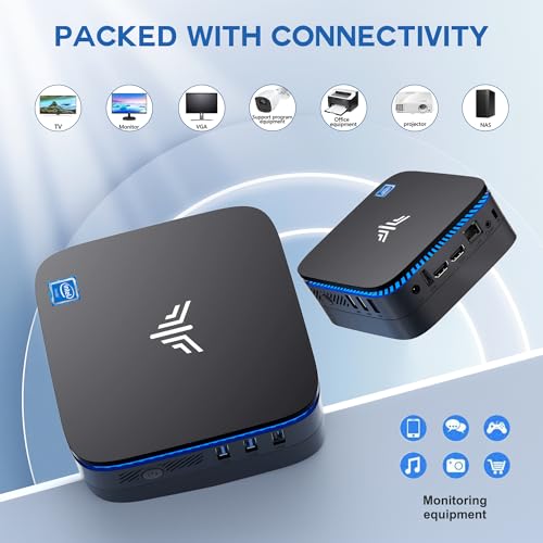 KAMRUI Mini PC Windows 11, AK1 PRO 12GB RAM 256GB SSD Mini Desktop Computer, Celeron N5105 CPU, 4 Core Micro PC Computer, Desktop PC 4K, Support 2.5’’ SSD, 2.4G/ 5.0G WiFi, Gigabit Ethernet, HTPC