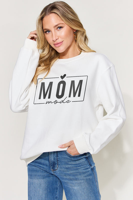 Simply Love Full Size Letter Graphic Long Sleeve Sweatshirt