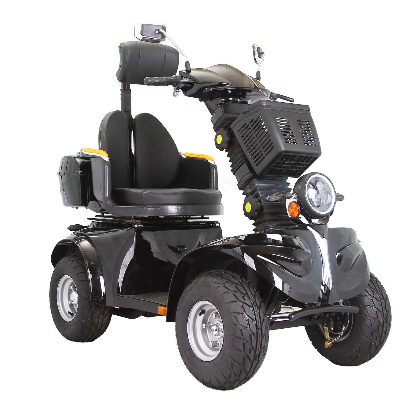 All terrain INTELLIGENT SYSTEM, Three speed, remote control scooter w/headlights, taillights, turn signals & mudguard.