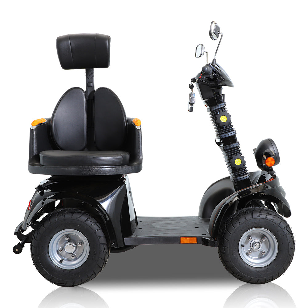 All terrain INTELLIGENT SYSTEM, Three speed, remote control scooter w/headlights, taillights, turn signals & mudguard.