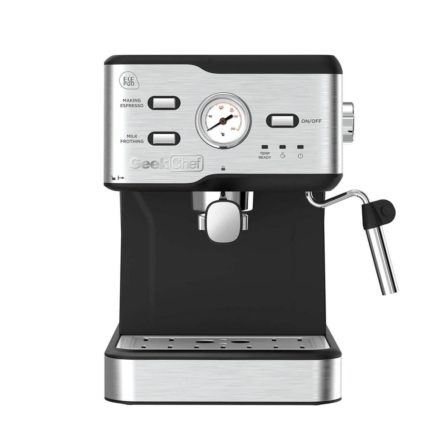 Espresso Machine 20 Bar Pump Pressure Cappuccino latte  with ESE POD filter&Milk Frother Steam Wand&thermometer, 1.5L Water Tank, Stainless steel Espresso Complimentary ESE Filter Ban on Amazon