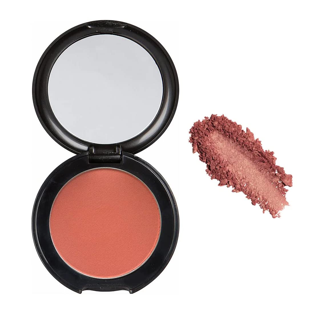 BE BOLD with Elizabeth Mott Natural Pink Blush Makeup - Show Me Your Cheeks Blush Natural Glow - Cruelty Free - Buildable & Blendable Cheek Blush with a Light Shimmer - Compact Blusher, Peach Pink