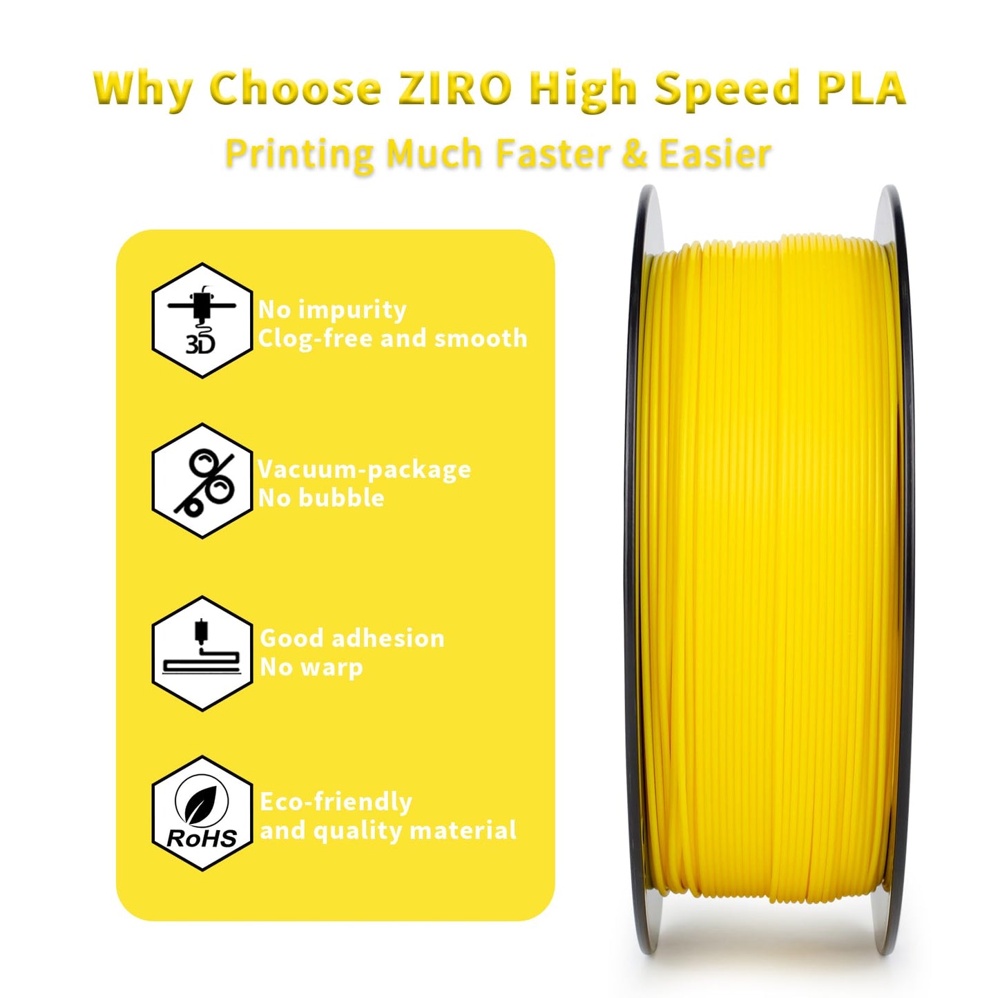 ZIRO High Speed Filament 1.75mm, Up to 600mm/s, HS-PLA Filament 1.75, Fast Printing Speedy PLA Filament, Dimensional Accuracy +/-0.03mm, Fit Most FDM 3D Printers, 3D Printing Rapid Spool, 1KG, Magenta