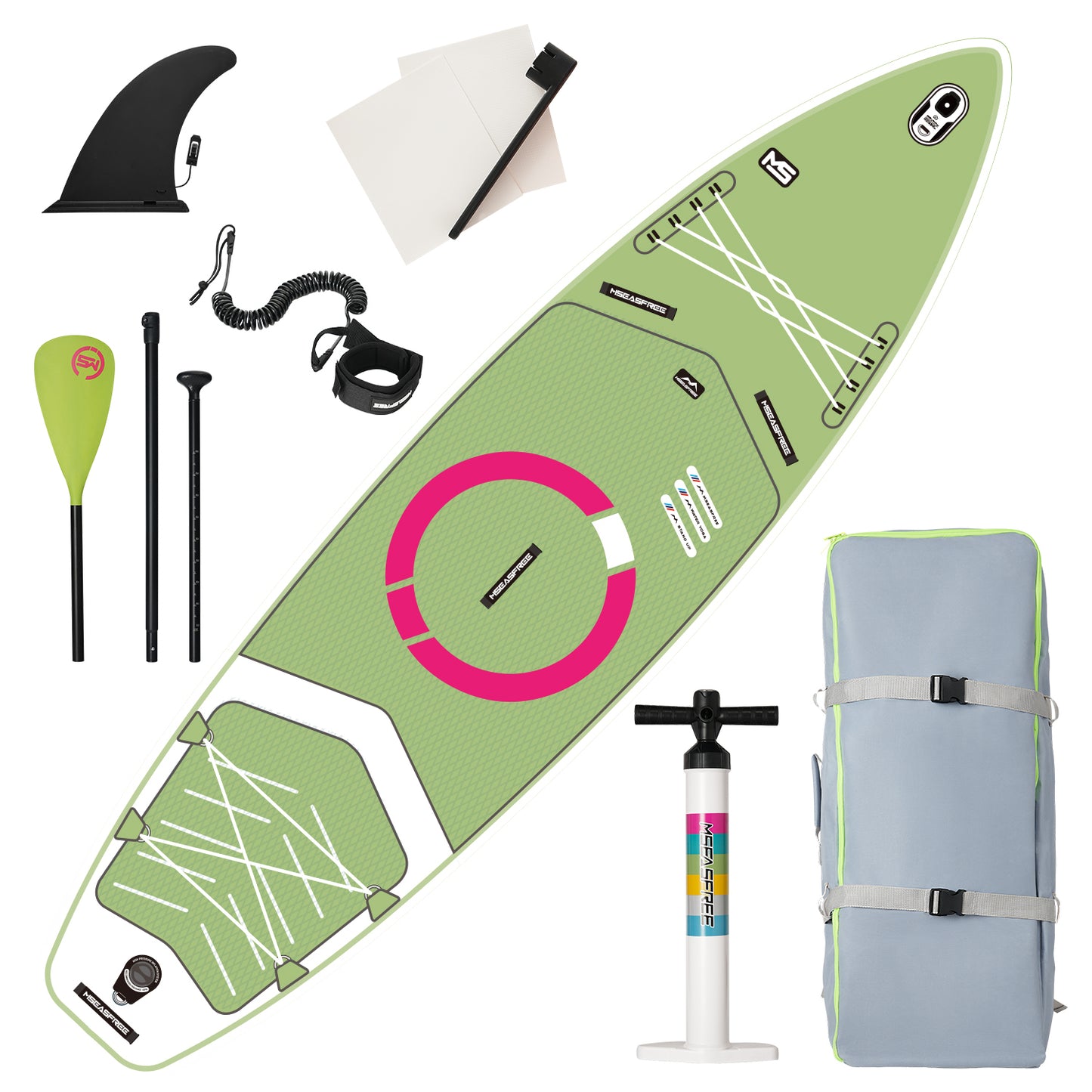 Inflatable Stand Up Paddle Board 11'x34"x6" With Premium SUP Accessories & Backpack, Wide Stance, Bottom Fin for Paddling, Paddle, Leash, Surf Control, Non-Slip Deck for Youth & Adult