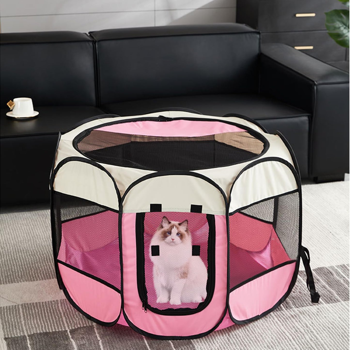 Mile High Life | Foldable Dog Playpen | Portable Dog Crate w Removable Shade Cover | Dog Kennel Indoor/Outdoor w Carry Case | Pen Tent for Dog/Cat/Rabbit