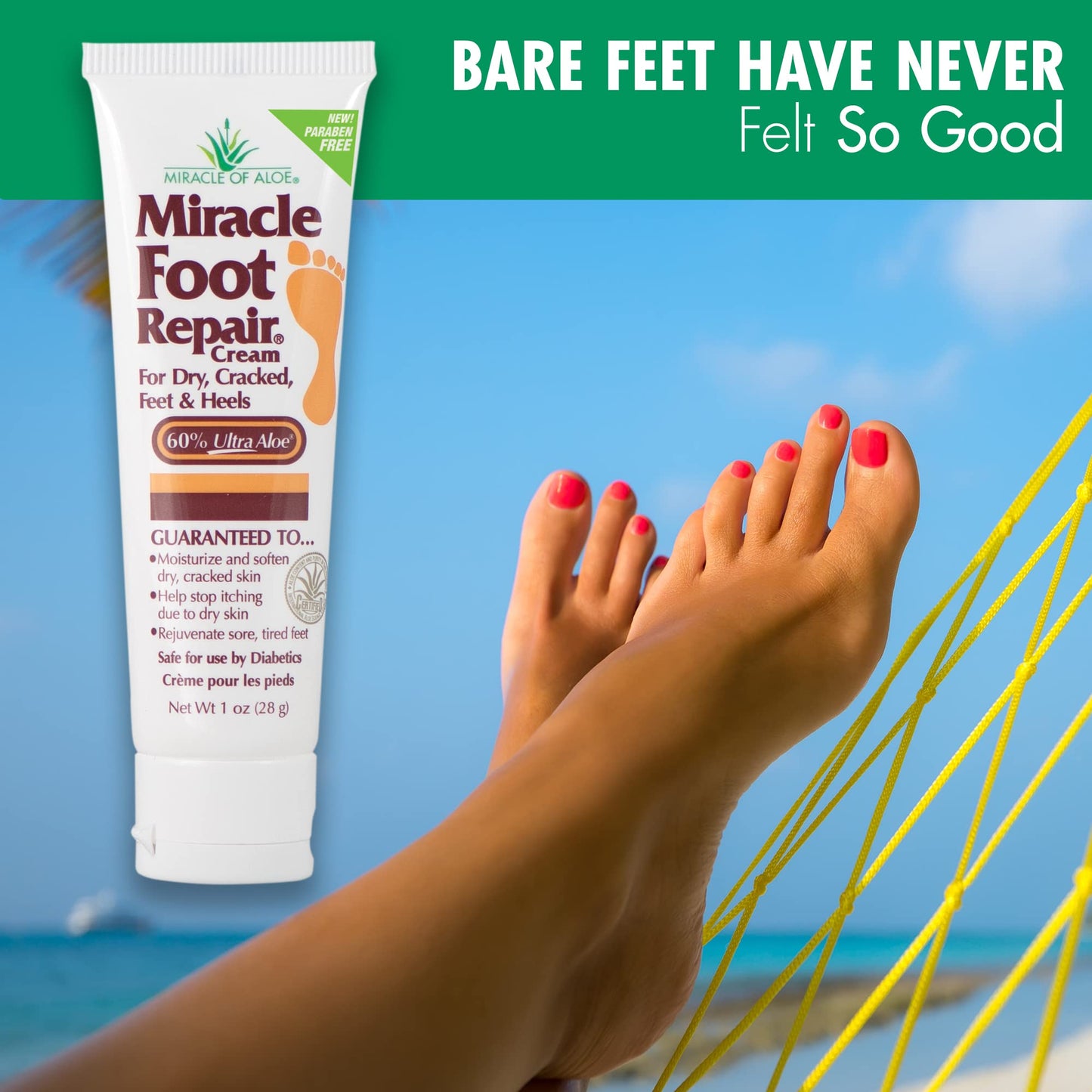 Miracle Foot Repair Cream | Fast Relief for Dry, Cracked, Itchy Feet and Heels | Moisturizes | Softens | Restores Comfort | Stops Nasty Odor