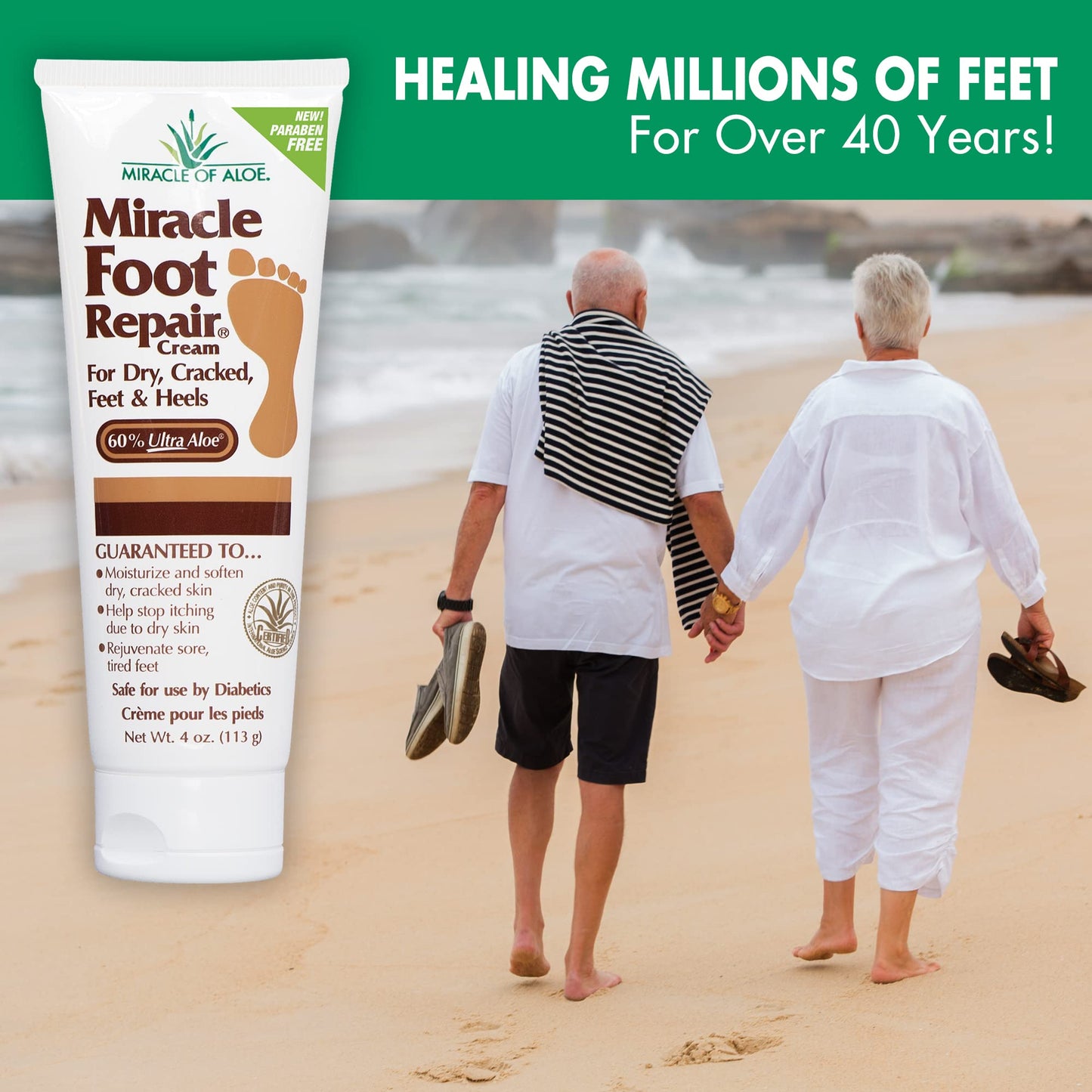 Miracle Foot Repair Cream | Fast Relief for Dry, Cracked, Itchy Feet and Heels | Moisturizes | Softens | Restores Comfort | Stops Nasty Odor