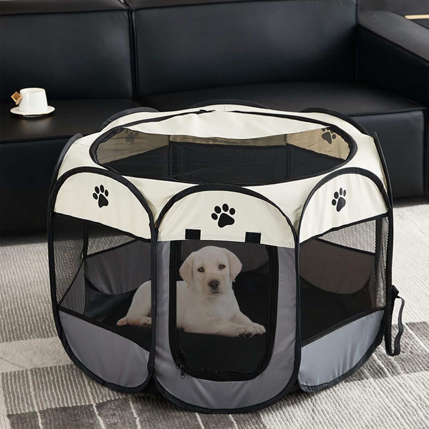 Mile High Life | Foldable Dog Playpen | Portable Dog Crate w Removable Shade Cover | Dog Kennel Indoor/Outdoor w Carry Case | Pen Tent for Dog/Cat/Rabbit