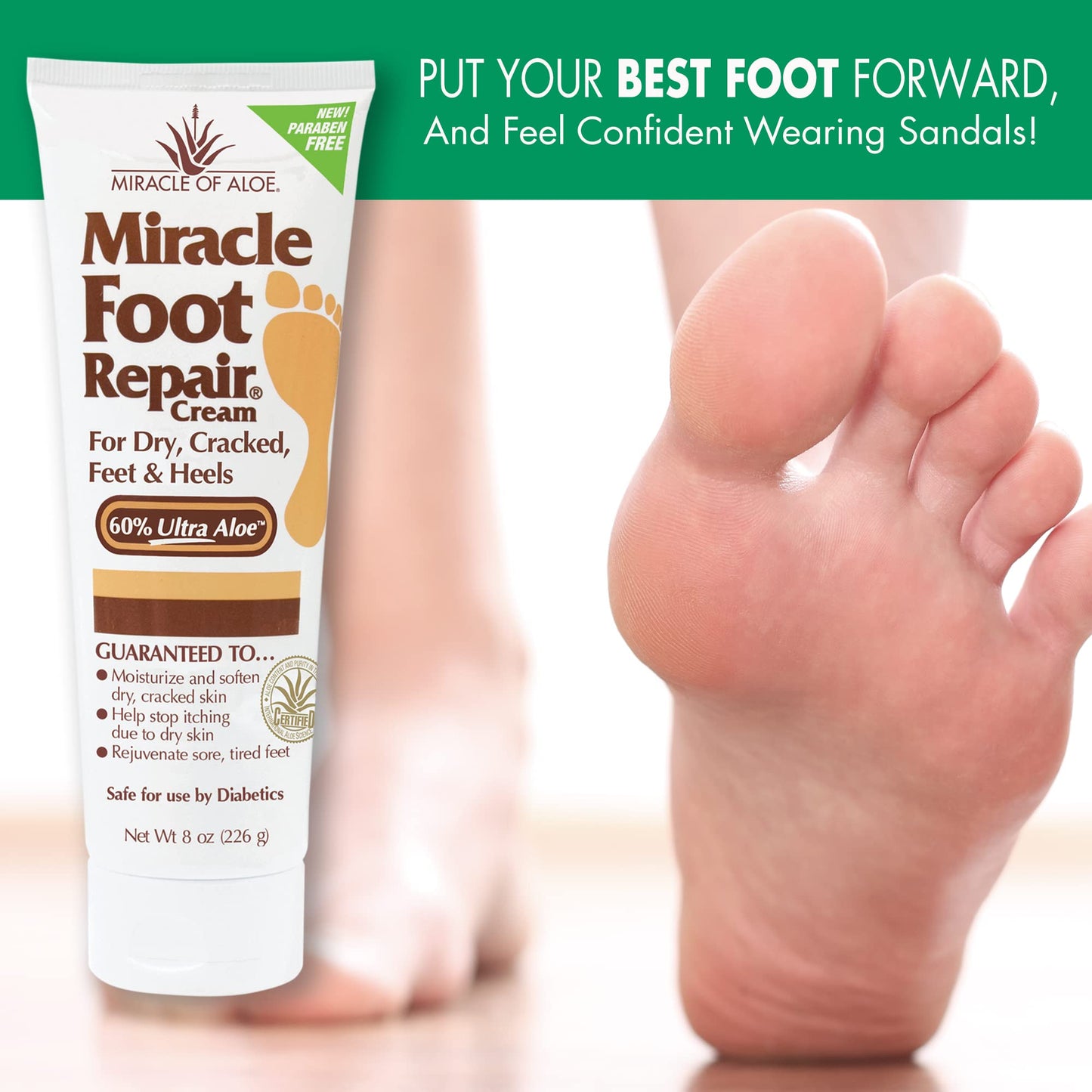 Miracle Foot Repair Cream | Fast Relief for Dry, Cracked, Itchy Feet and Heels | Moisturizes | Softens | Restores Comfort | Stops Nasty Odor