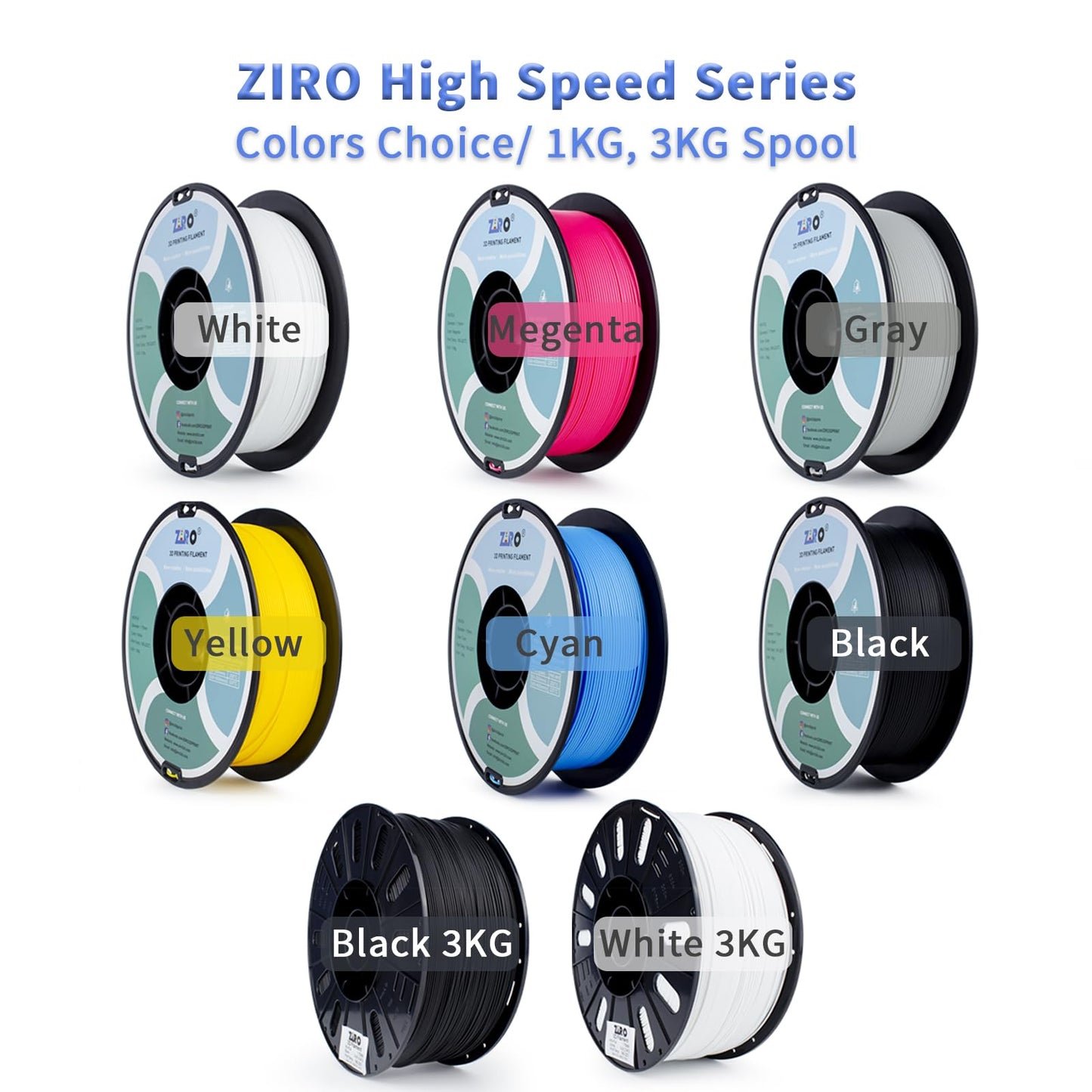 ZIRO High Speed Filament 1.75mm, Up to 600mm/s, HS-PLA Filament 1.75, Fast Printing Speedy PLA Filament, Dimensional Accuracy +/-0.03mm, Fit Most FDM 3D Printers, 3D Printing Rapid Spool, 1KG, Magenta