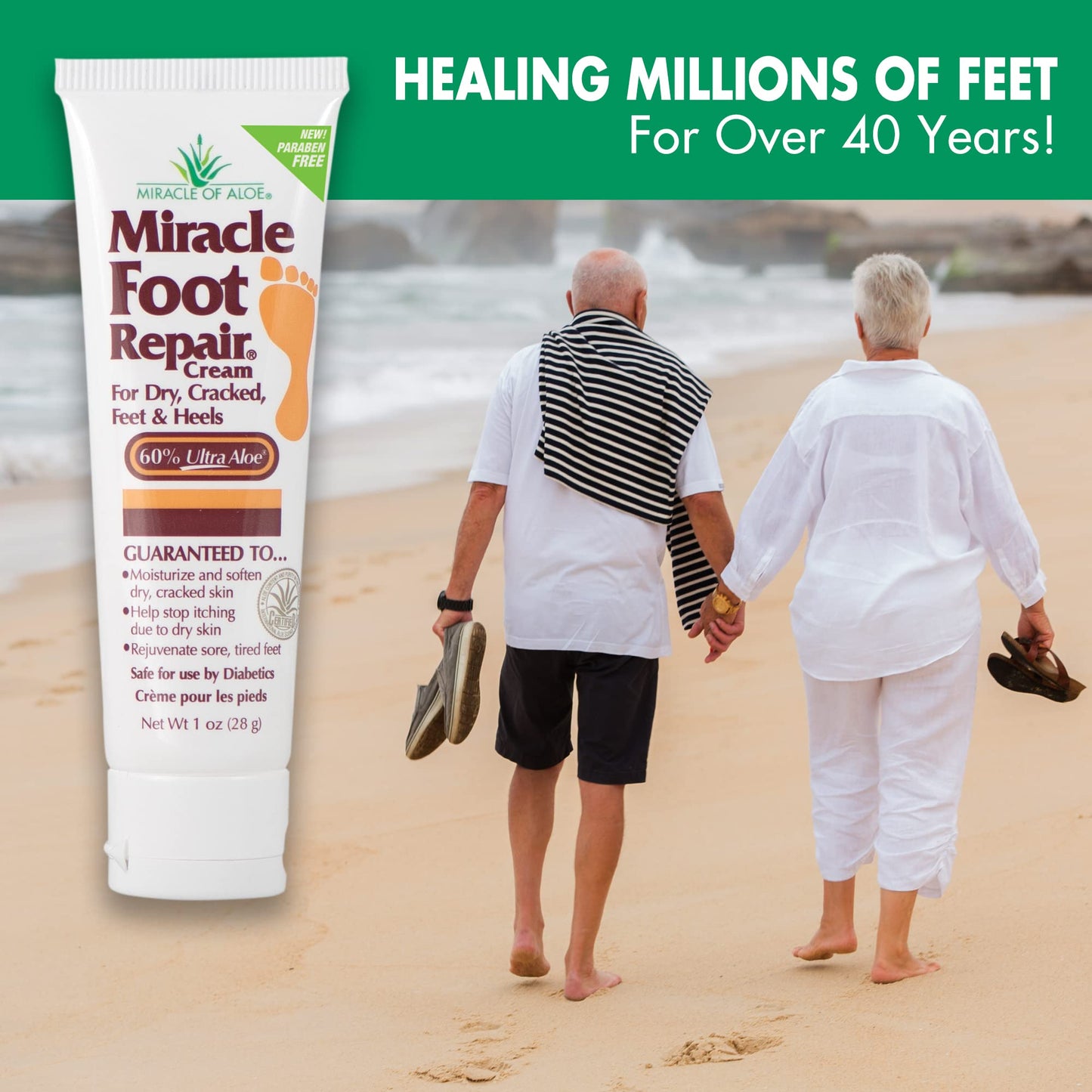 Miracle Foot Repair Cream | Fast Relief for Dry, Cracked, Itchy Feet and Heels | Moisturizes | Softens | Restores Comfort | Stops Nasty Odor