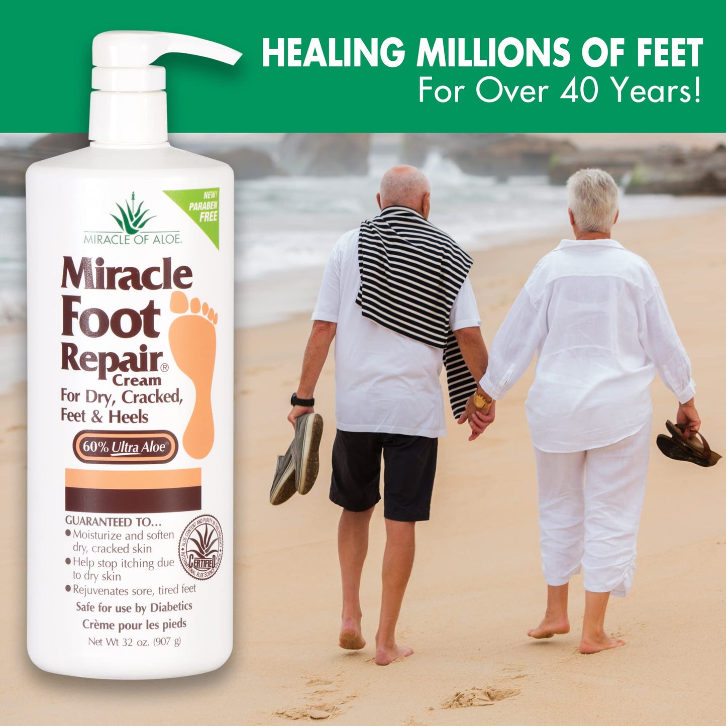 Miracle Foot Repair Cream | Fast Relief for Dry, Cracked, Itchy Feet and Heels | Moisturizes | Softens | Restores Comfort | Stops Nasty Odor