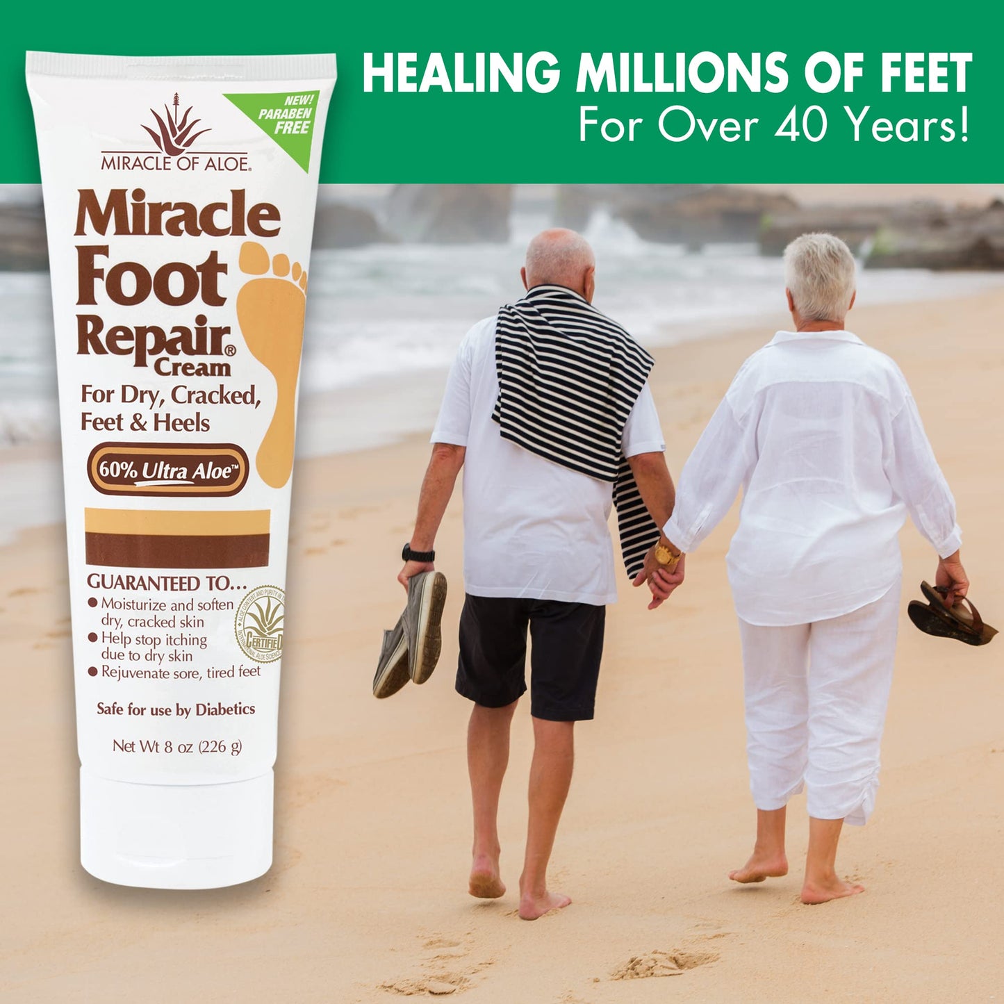 Miracle Foot Repair Cream | Fast Relief for Dry, Cracked, Itchy Feet and Heels | Moisturizes | Softens | Restores Comfort | Stops Nasty Odor