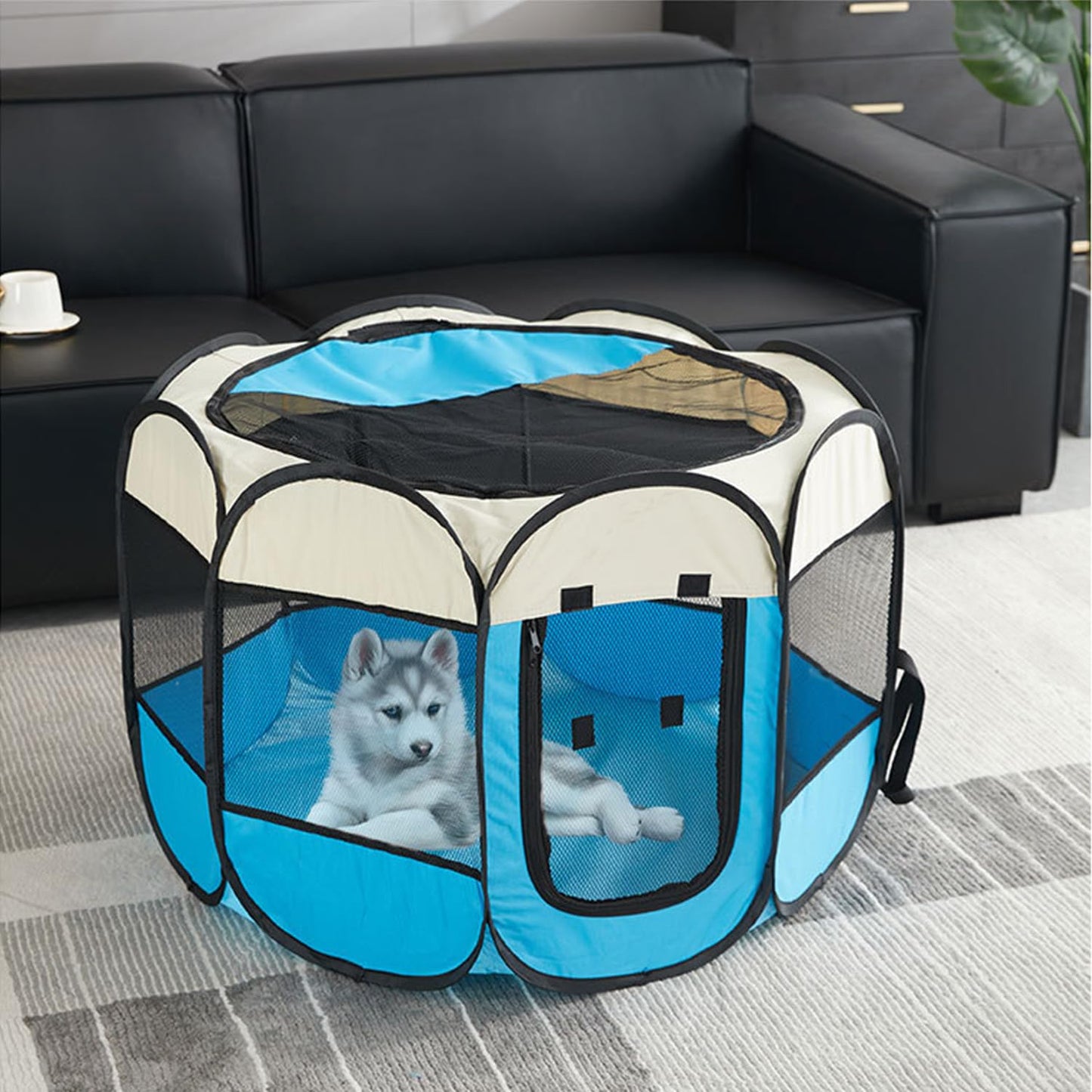 Mile High Life | Foldable Dog Playpen | Portable Dog Crate w Removable Shade Cover | Dog Kennel Indoor/Outdoor w Carry Case | Pen Tent for Dog/Cat/Rabbit