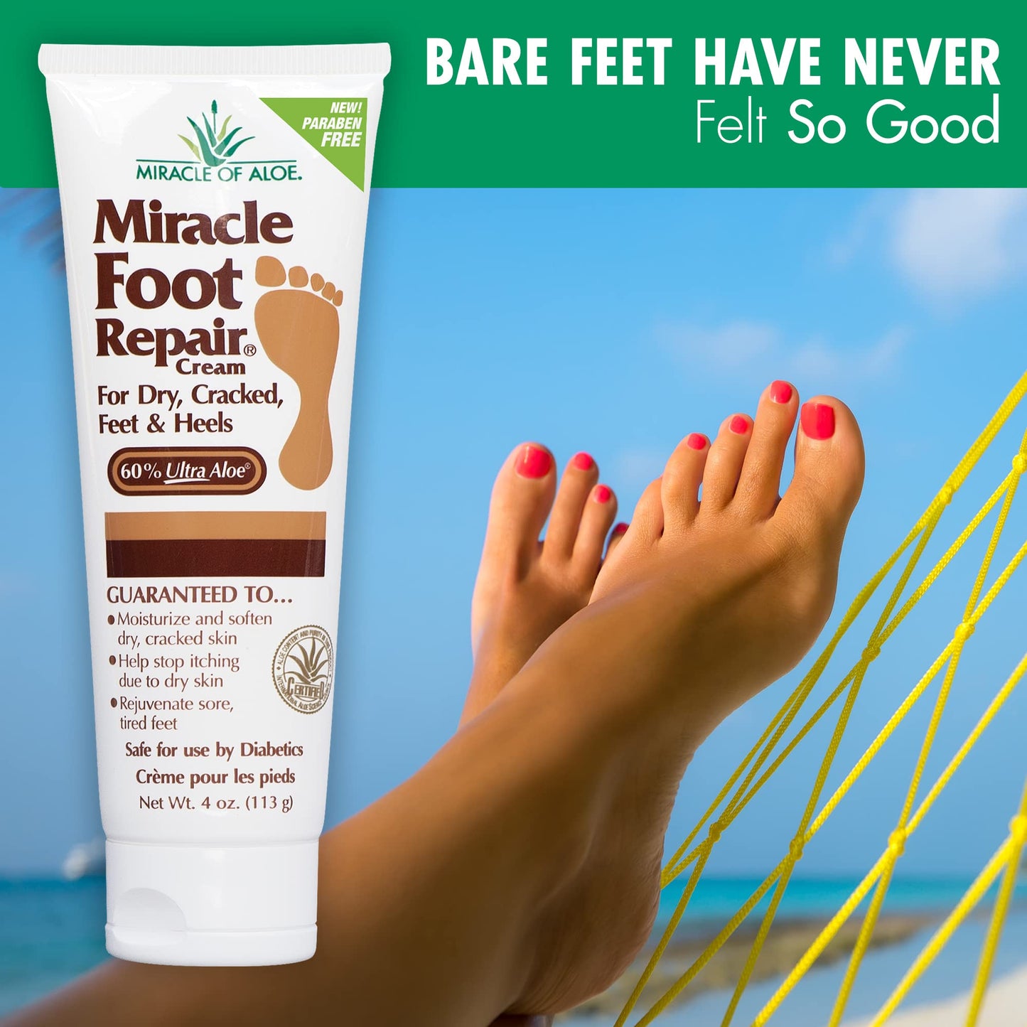 Miracle Foot Repair Cream | Fast Relief for Dry, Cracked, Itchy Feet and Heels | Moisturizes | Softens | Restores Comfort | Stops Nasty Odor