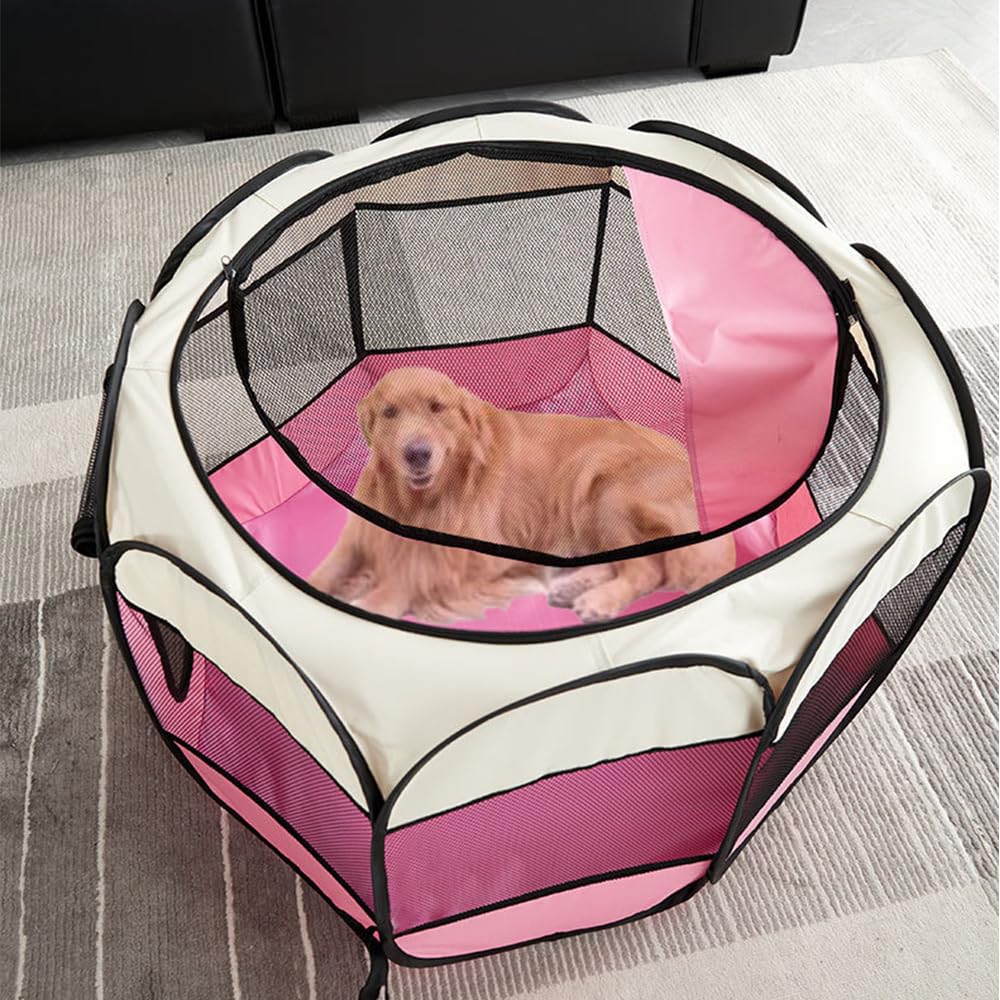 Mile High Life | Foldable Dog Playpen | Portable Dog Crate w Removable Shade Cover | Dog Kennel Indoor/Outdoor w Carry Case | Pen Tent for Dog/Cat/Rabbit