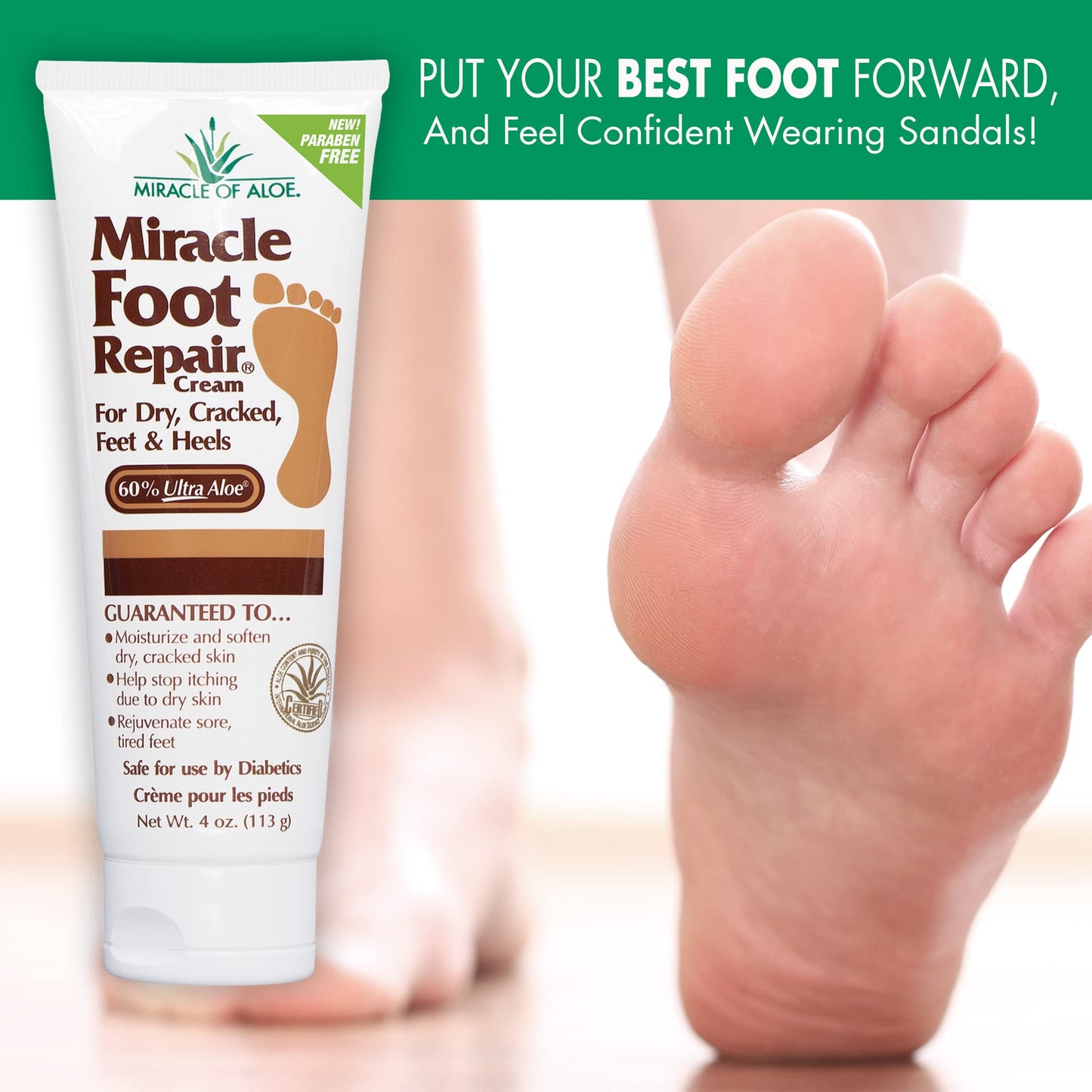 Miracle Foot Repair Cream | Fast Relief for Dry, Cracked, Itchy Feet and Heels | Moisturizes | Softens | Restores Comfort | Stops Nasty Odor