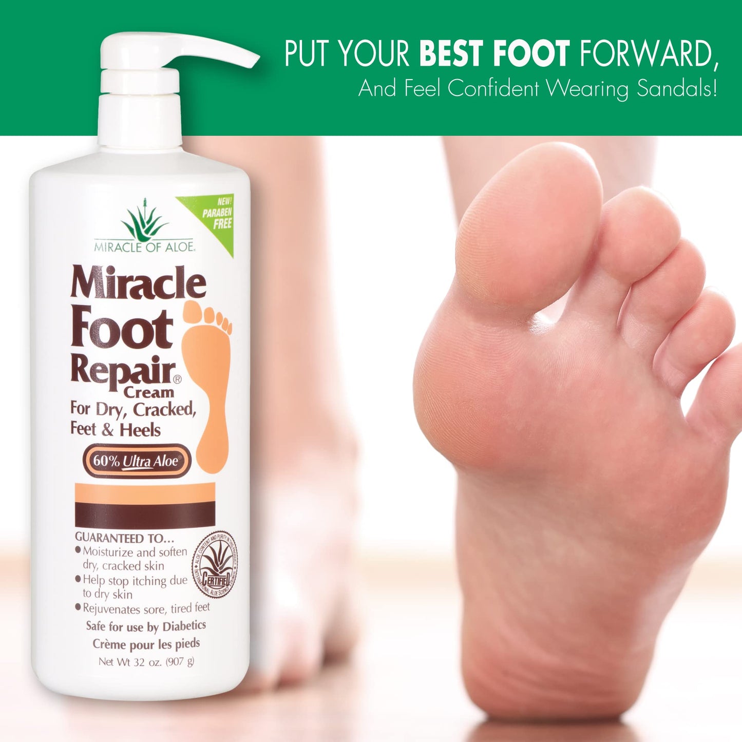 Miracle Foot Repair Cream | Fast Relief for Dry, Cracked, Itchy Feet and Heels | Moisturizes | Softens | Restores Comfort | Stops Nasty Odor