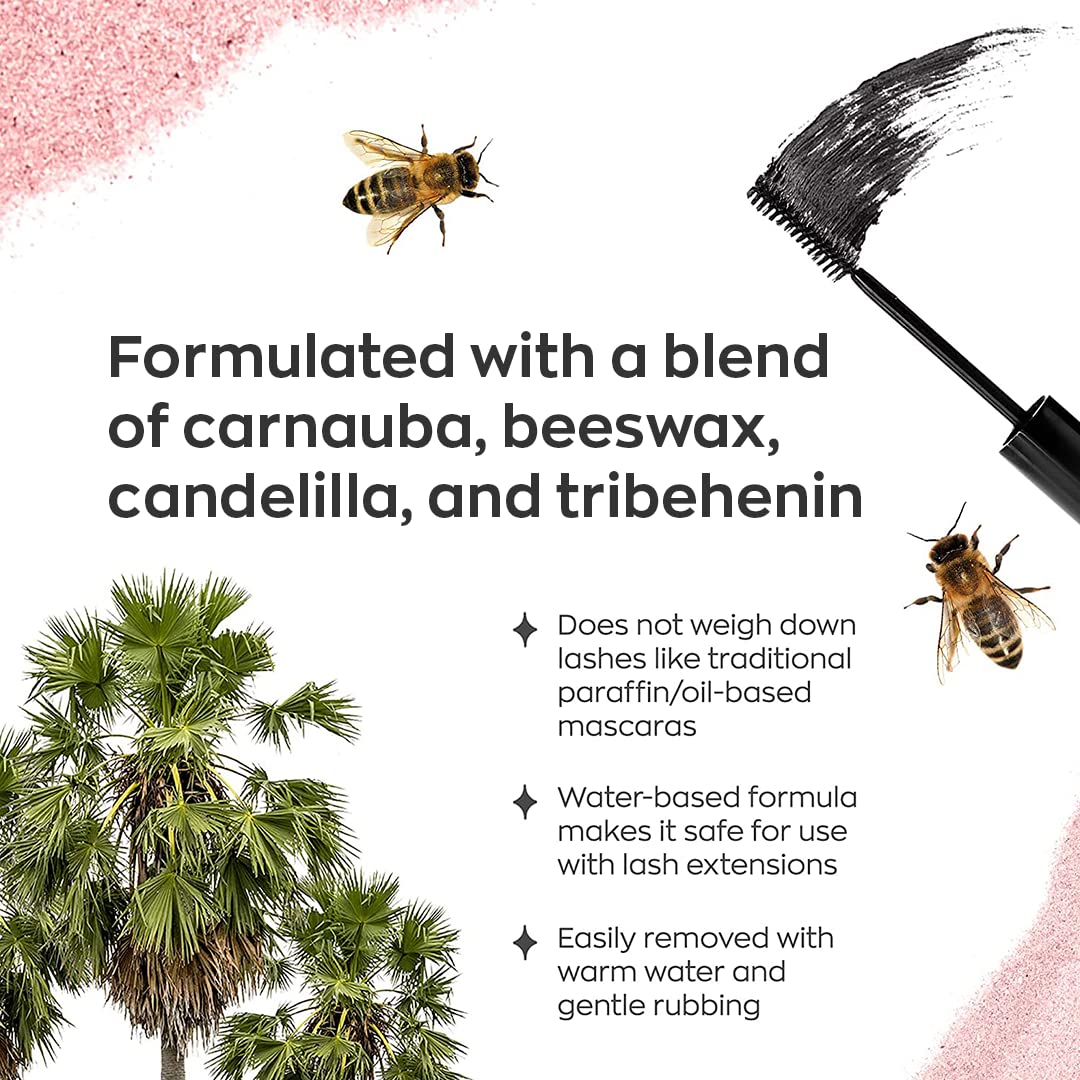 Turn heads with Cruelty-Free Black Volumizing Smudge Proof Mascara: Elizabeth Mott Mascara - Water-Resistant Liquid Lash Extending Tubing Mascara - No Clump, Flakes, Smudges