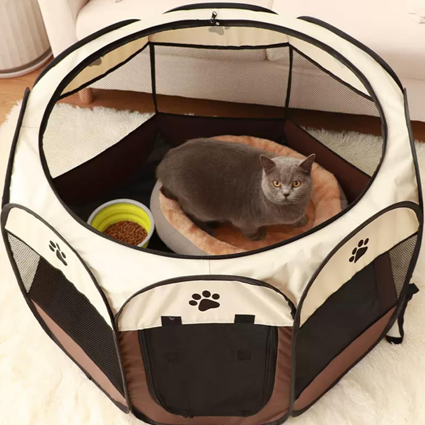 Mile High Life | Foldable Dog Playpen | Portable Dog Crate w Removable Shade Cover | Dog Kennel Indoor/Outdoor w Carry Case | Pen Tent for Dog/Cat/Rabbit