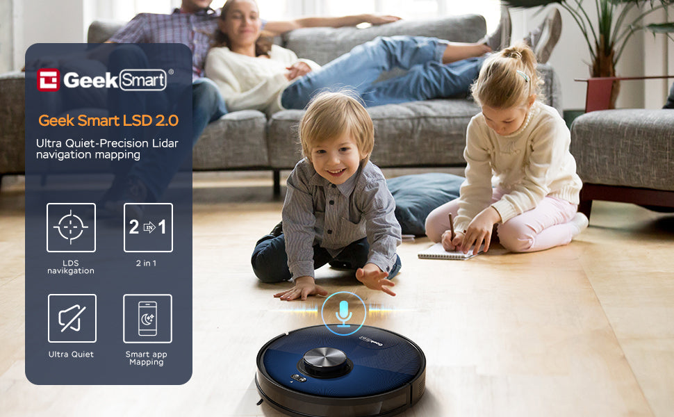 Geek Smart L7 Robot Vacuum Cleaner and Mop, LDS Navigation, Wi-Fi Connected APP, Selective Room Cleaning,MAX 2700 PA Suction, Ideal for Pets and Larger Home Ban on Amazon