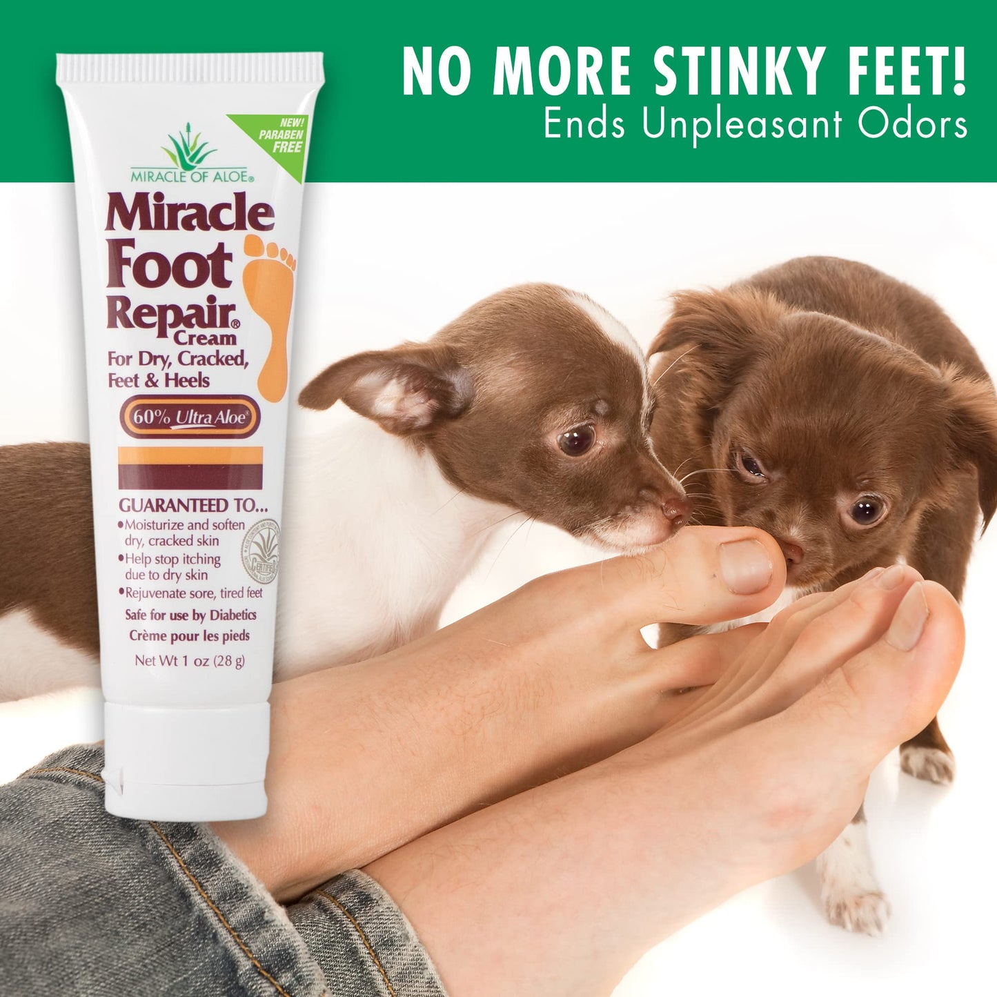 Miracle Foot Repair Cream | Fast Relief for Dry, Cracked, Itchy Feet and Heels | Moisturizes | Softens | Restores Comfort | Stops Nasty Odor