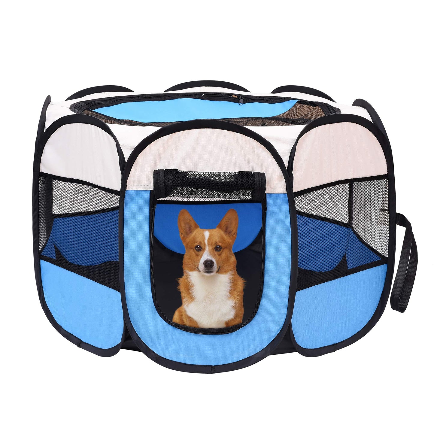 Mile High Life | Foldable Dog Playpen | Portable Dog Crate w Removable Shade Cover | Dog Kennel Indoor/Outdoor w Carry Case | Pen Tent for Dog/Cat/Rabbit