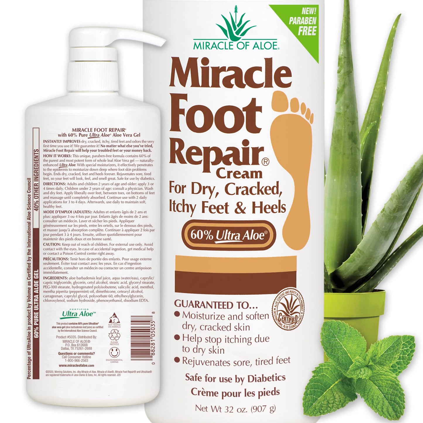 Miracle Foot Repair Cream | Fast Relief for Dry, Cracked, Itchy Feet and Heels | Moisturizes | Softens | Restores Comfort | Stops Nasty Odor