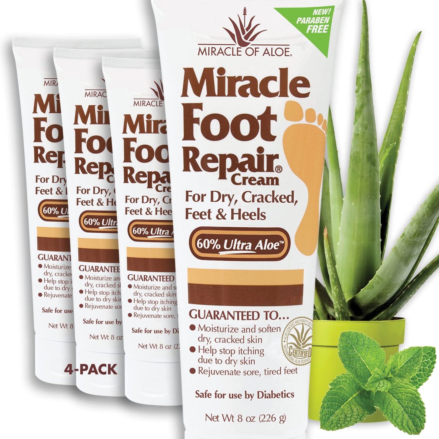 Miracle Foot Repair Cream | Fast Relief for Dry, Cracked, Itchy Feet and Heels | Moisturizes | Softens | Restores Comfort | Stops Nasty Odor