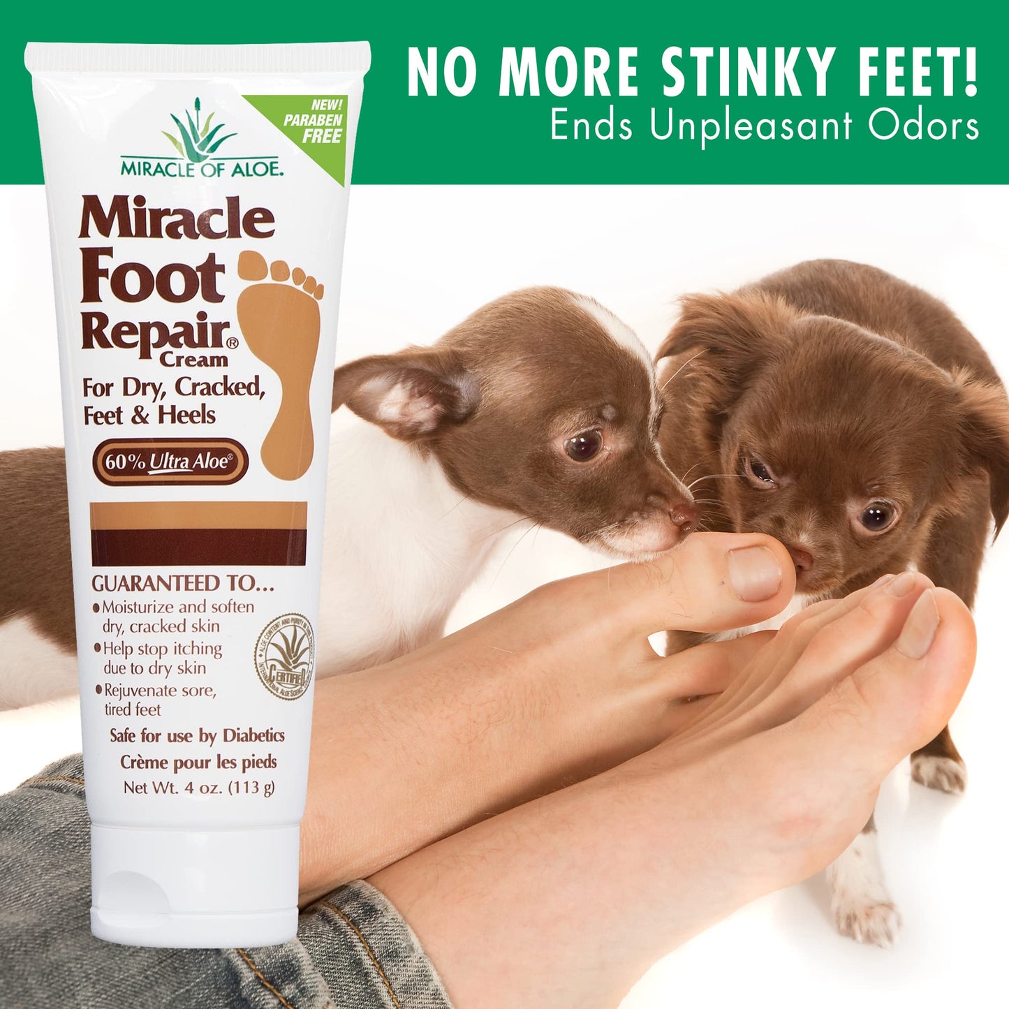 Miracle Foot Repair Cream | Fast Relief for Dry, Cracked, Itchy Feet and Heels | Moisturizes | Softens | Restores Comfort | Stops Nasty Odor