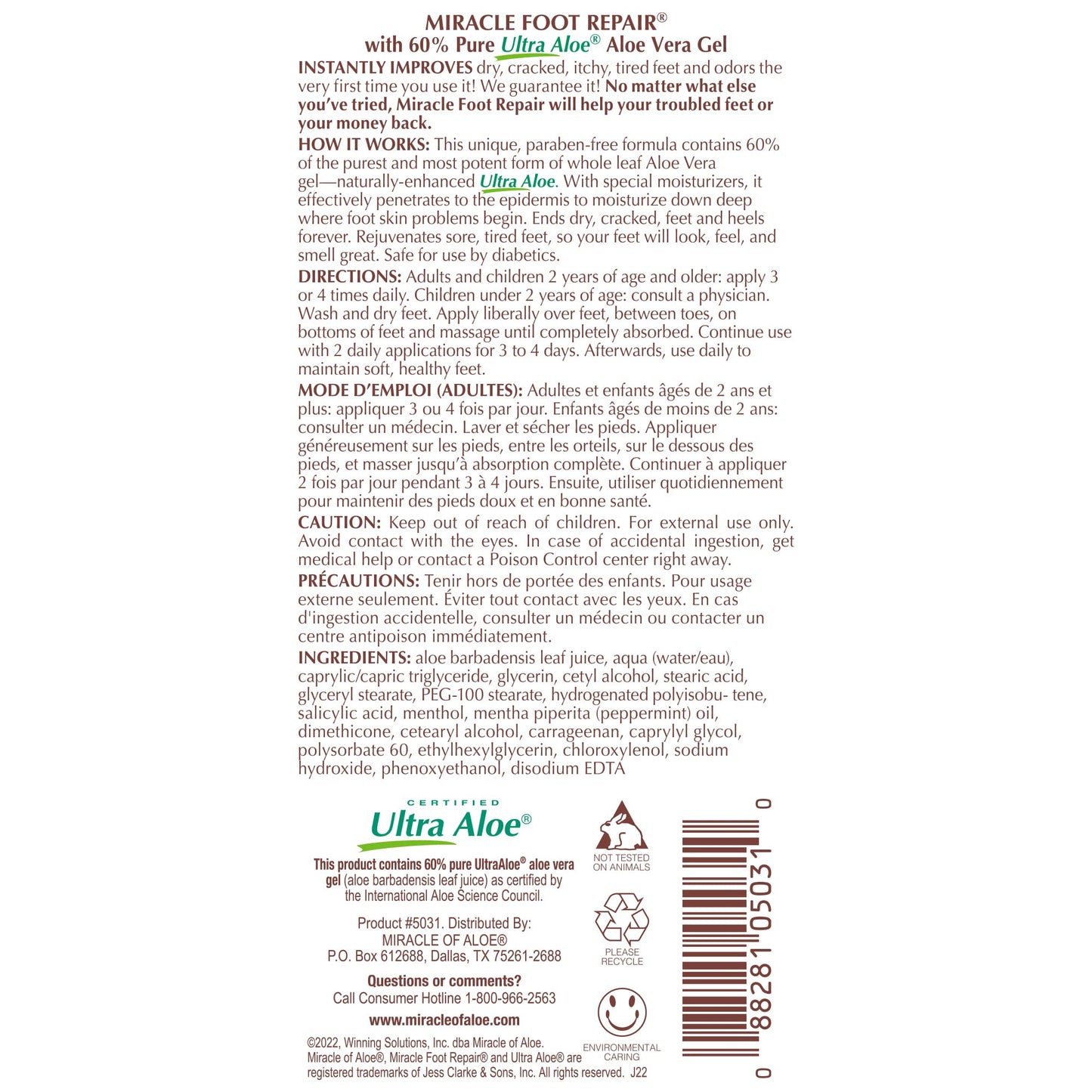 Miracle Foot Repair Cream | Fast Relief for Dry, Cracked, Itchy Feet and Heels | Moisturizes | Softens | Restores Comfort | Stops Nasty Odor