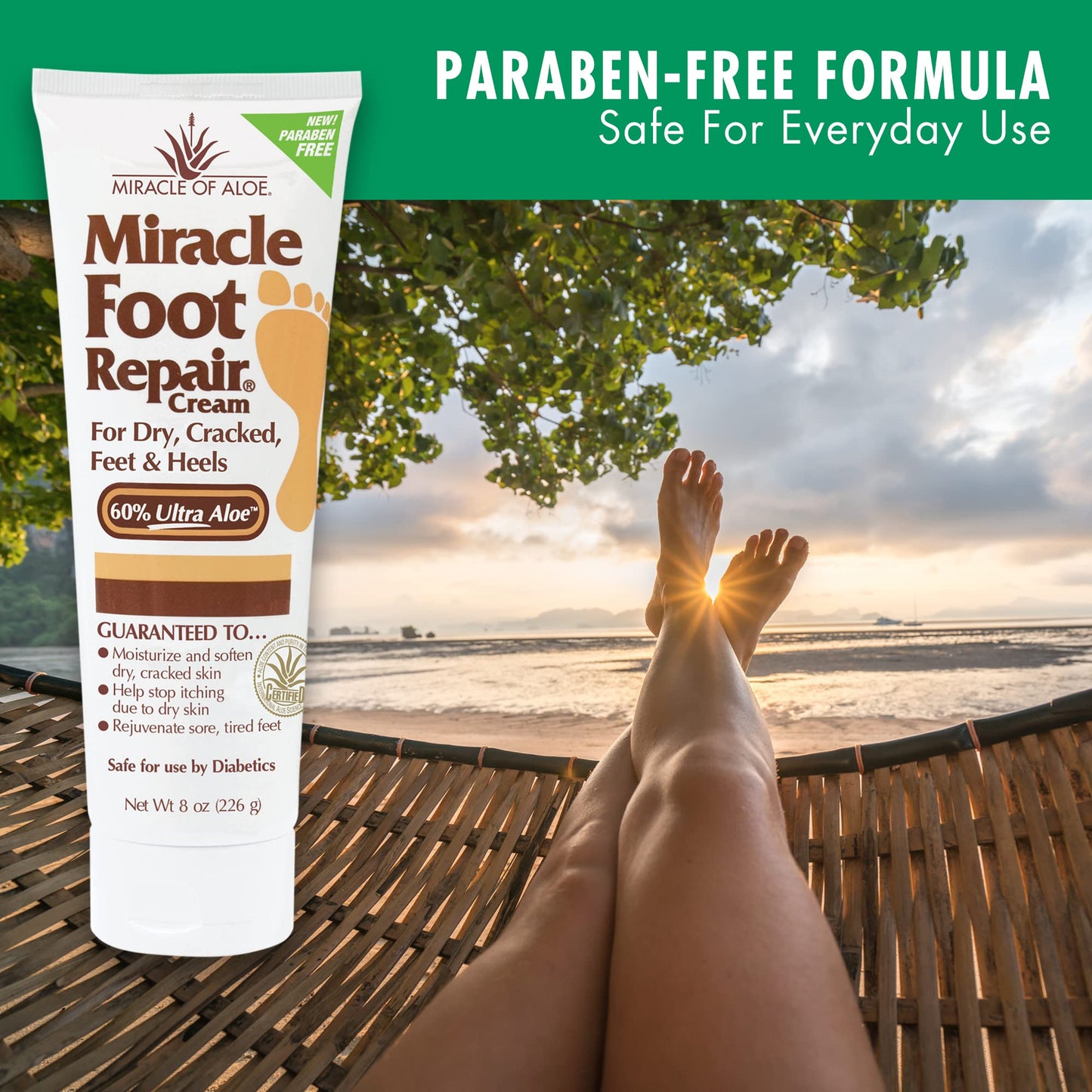 Miracle Foot Repair Cream | Fast Relief for Dry, Cracked, Itchy Feet and Heels | Moisturizes | Softens | Restores Comfort | Stops Nasty Odor