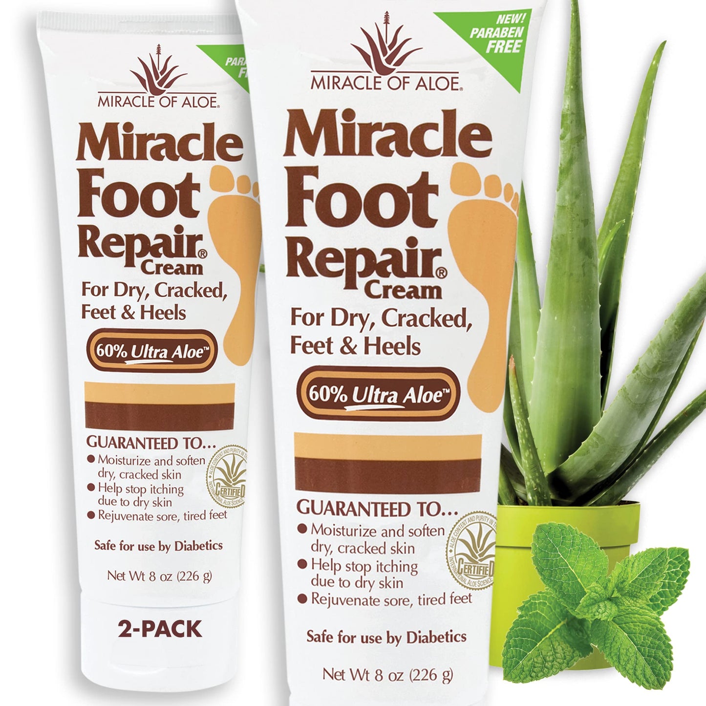 Miracle Foot Repair Cream | Fast Relief for Dry, Cracked, Itchy Feet and Heels | Moisturizes | Softens | Restores Comfort | Stops Nasty Odor