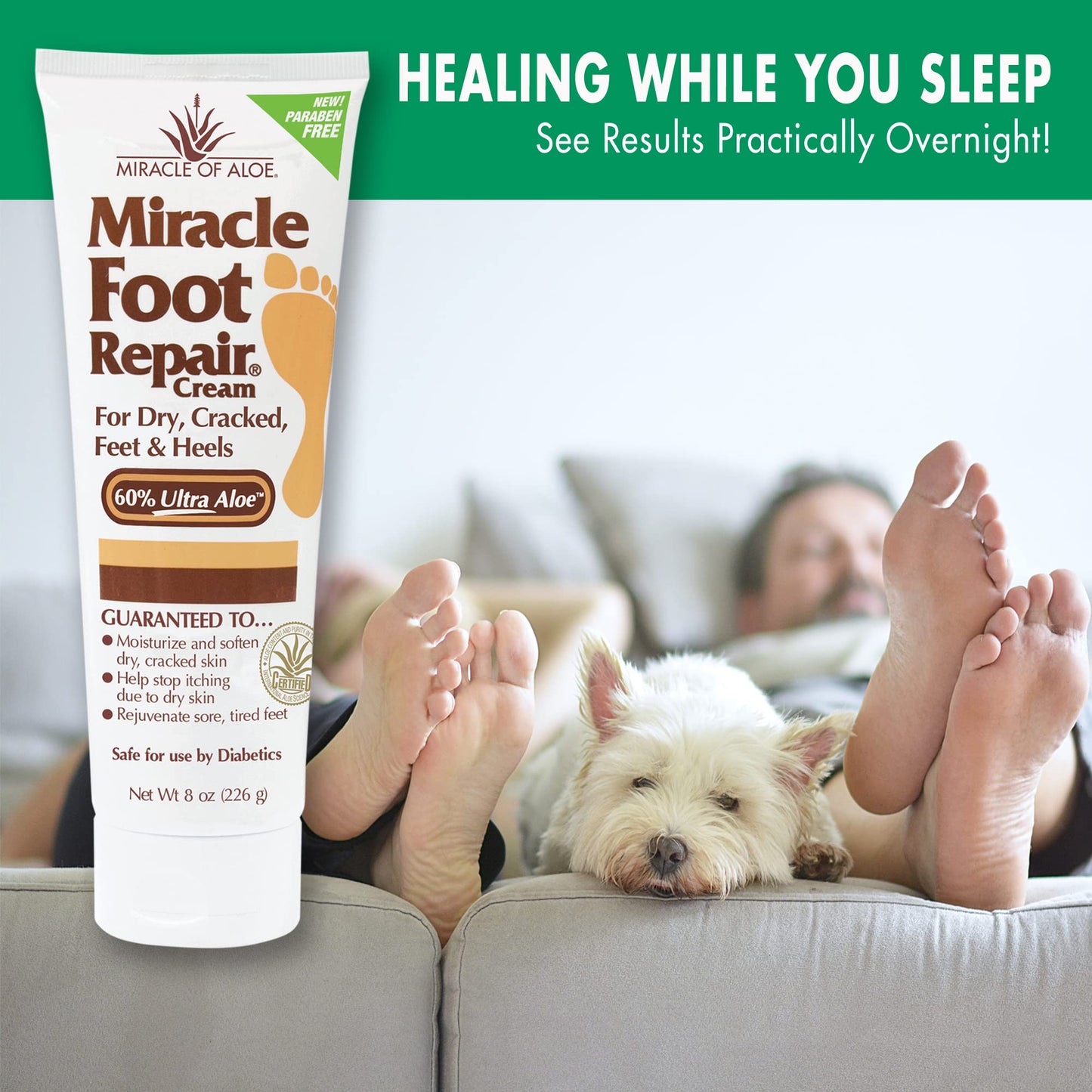 Miracle Foot Repair Cream | Fast Relief for Dry, Cracked, Itchy Feet and Heels | Moisturizes | Softens | Restores Comfort | Stops Nasty Odor