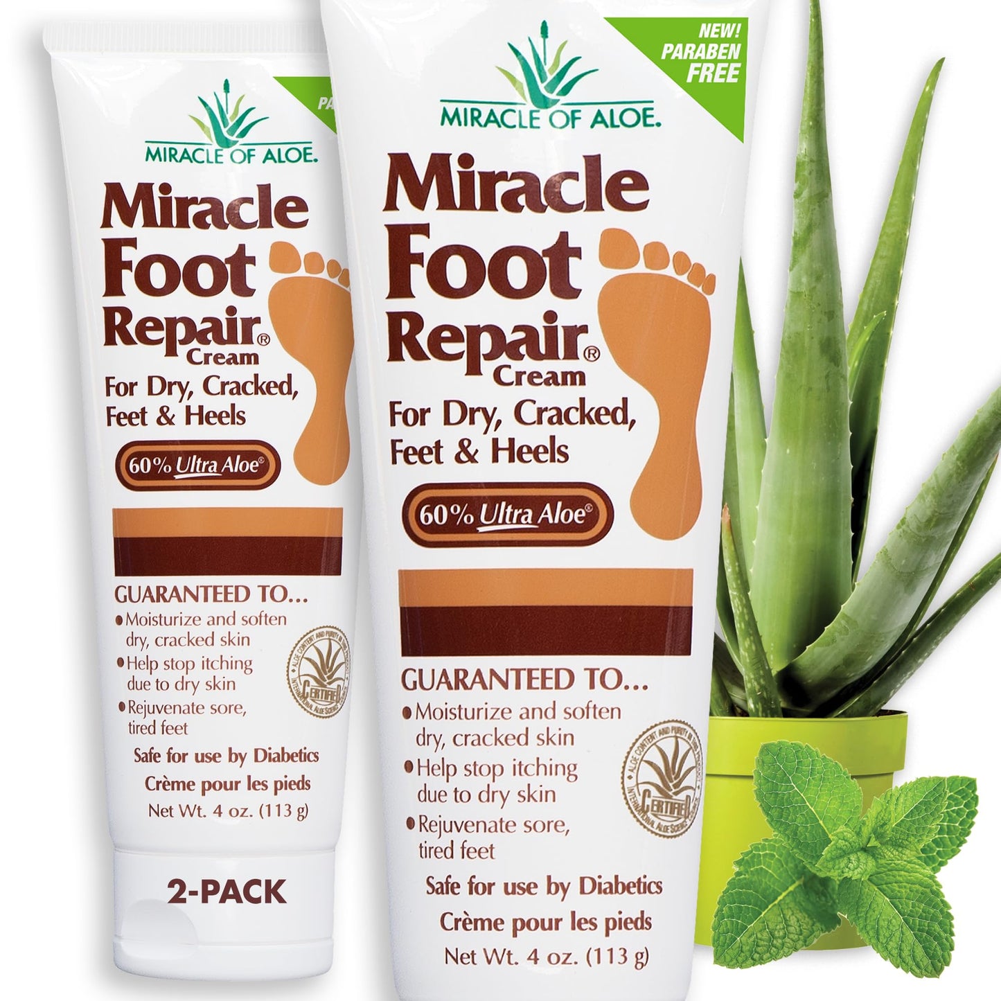 Miracle Foot Repair Cream | Fast Relief for Dry, Cracked, Itchy Feet and Heels | Moisturizes | Softens | Restores Comfort | Stops Nasty Odor