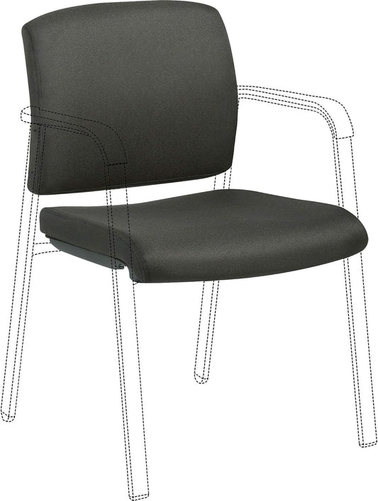 Lorell Stackable Chair Upholstered Back/Seat Kit Seat & Back Upholstery Set, Black