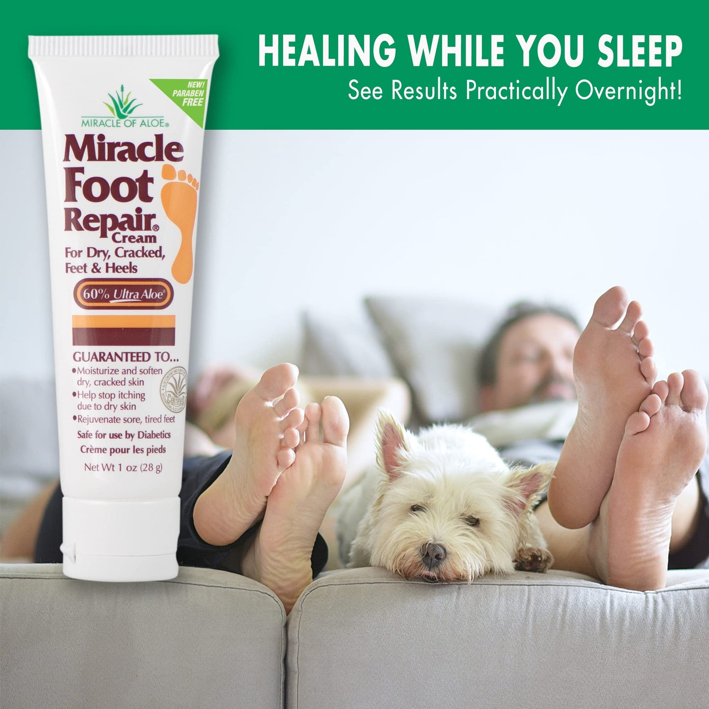 Miracle Foot Repair Cream | Fast Relief for Dry, Cracked, Itchy Feet and Heels | Moisturizes | Softens | Restores Comfort | Stops Nasty Odor