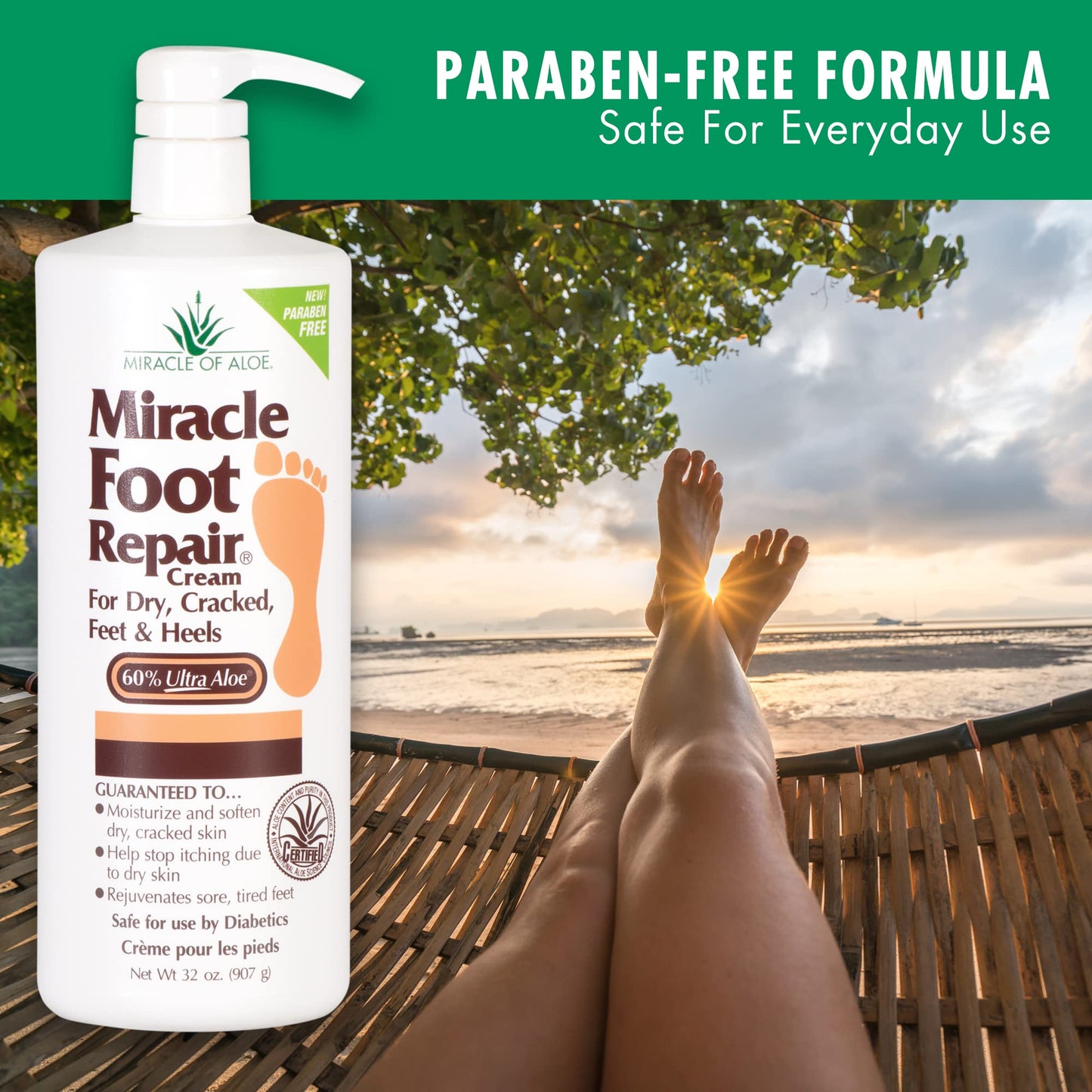 Miracle Foot Repair Cream | Fast Relief for Dry, Cracked, Itchy Feet and Heels | Moisturizes | Softens | Restores Comfort | Stops Nasty Odor